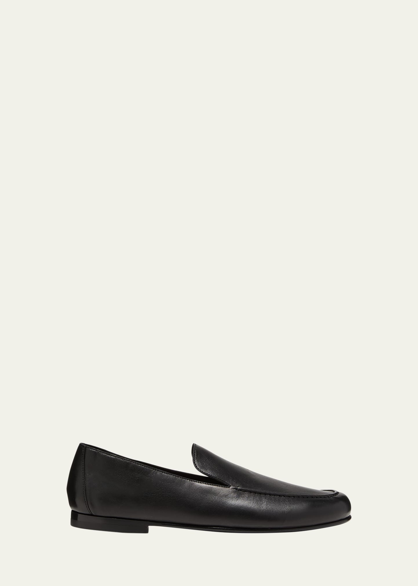 Shop The Row Colette Leather Slip-on Loafers In Black
