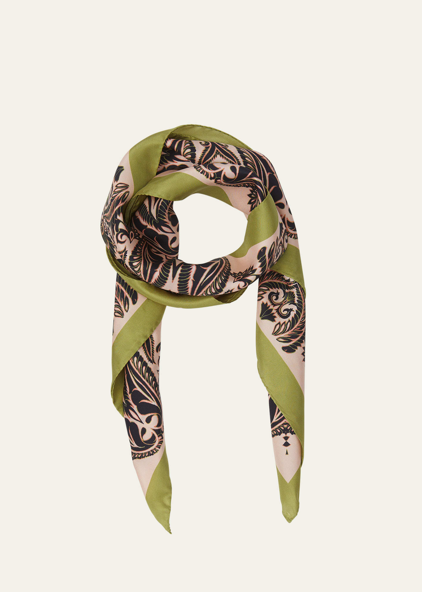 Etro Patterned Silk Scarf In Gray
