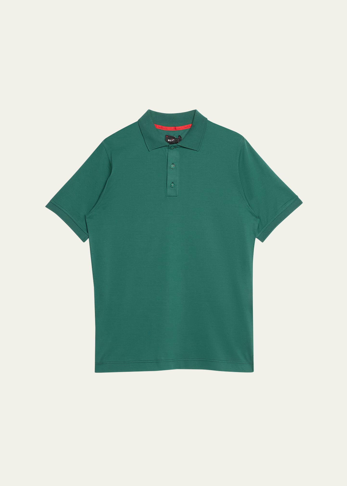 KITON MEN'S COTTON PIQUE POLO SHIRT 