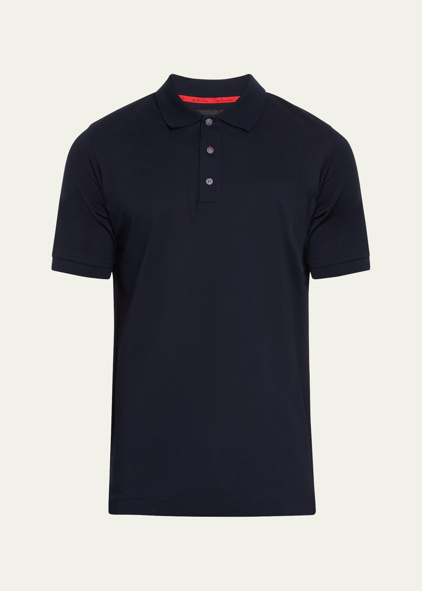 KITON MEN'S COTTON PIQUE POLO SHIRT 
