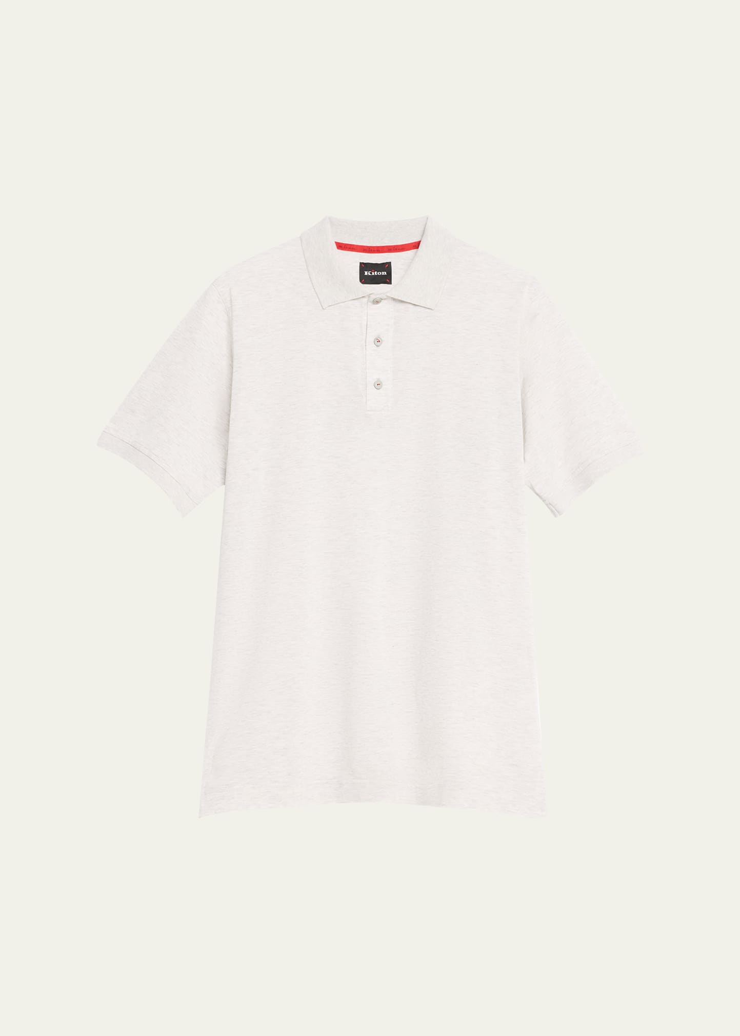 KITON MEN'S COTTON PIQUE POLO SHIRT 