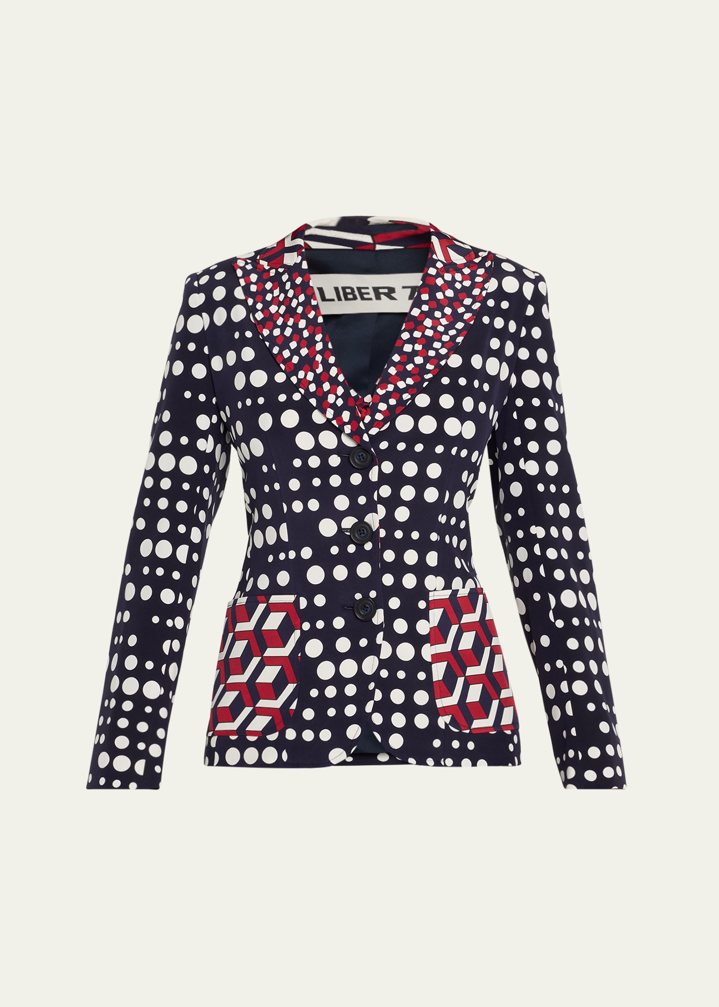 Shop Libertine Red White And Blue Mash Up Blazer Jacket In Rdwhnv