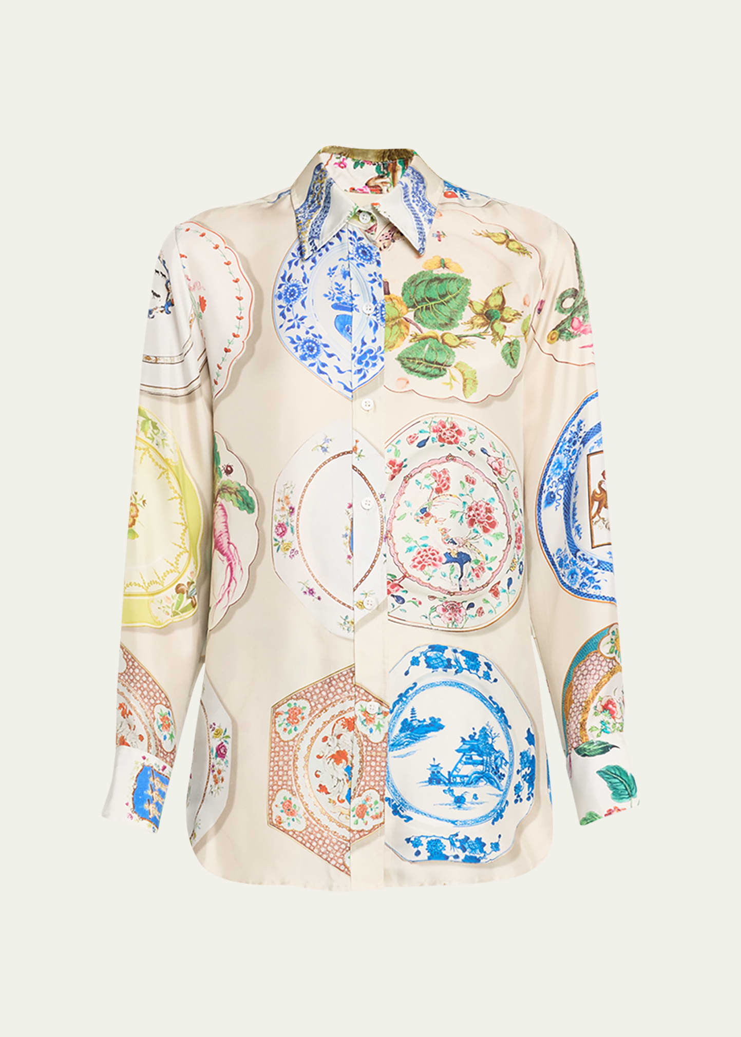 Libertine Chelsea Plates New Classic Button-front Shirt In Cremu