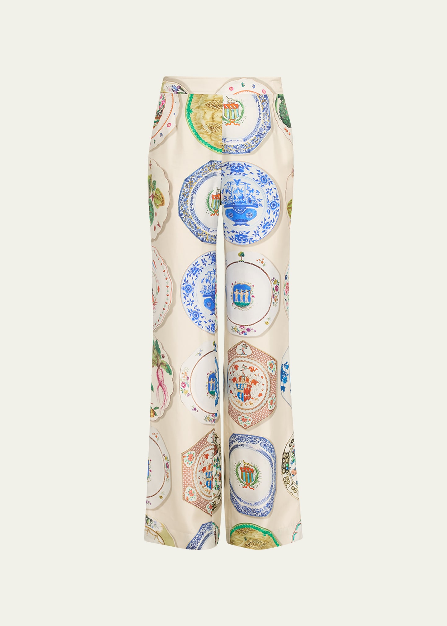 Libertine Chelsea Plates Printed Slim Aarons Pants In Cremu