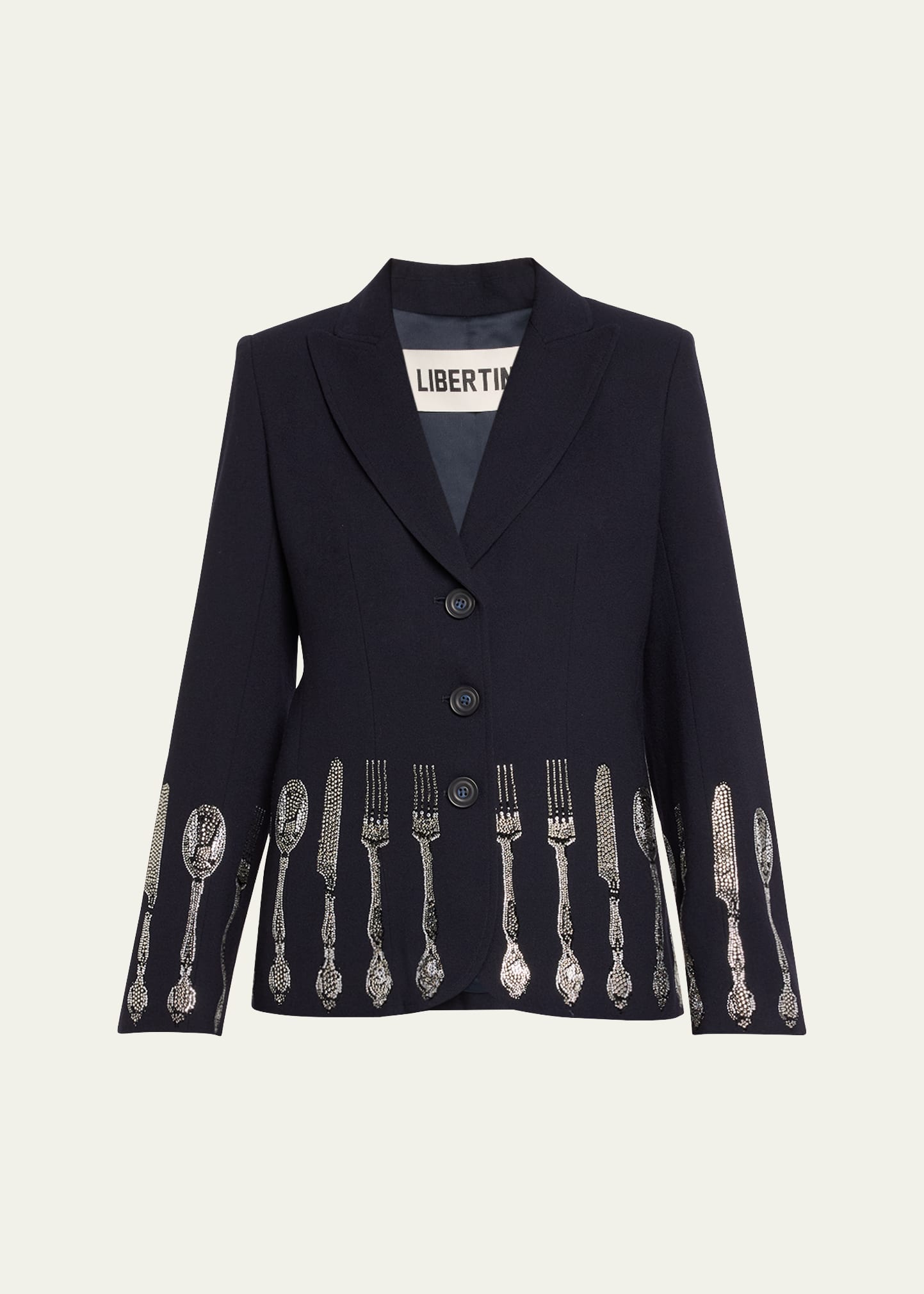 Shop Libertine Michelin Star Riding Jacket With Crystal Details In Nvy