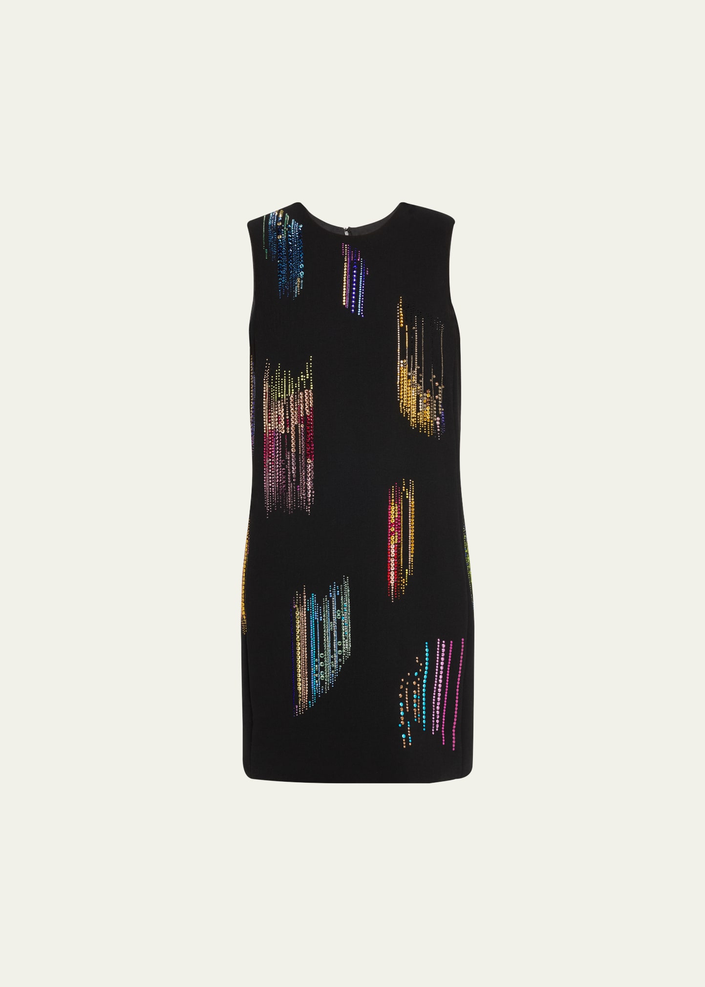 Shop Libertine Fwb Shift Dress With Multicolor Crystal Detail In Black