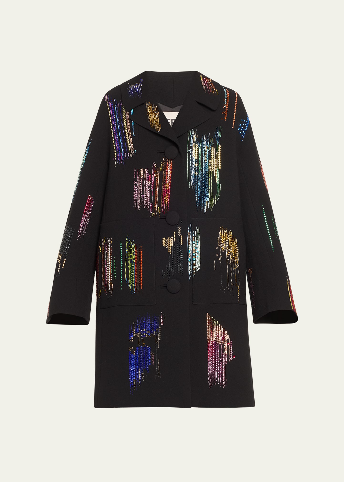 Shop Libertine Fwb Top Coat With Crystal Detail In Black