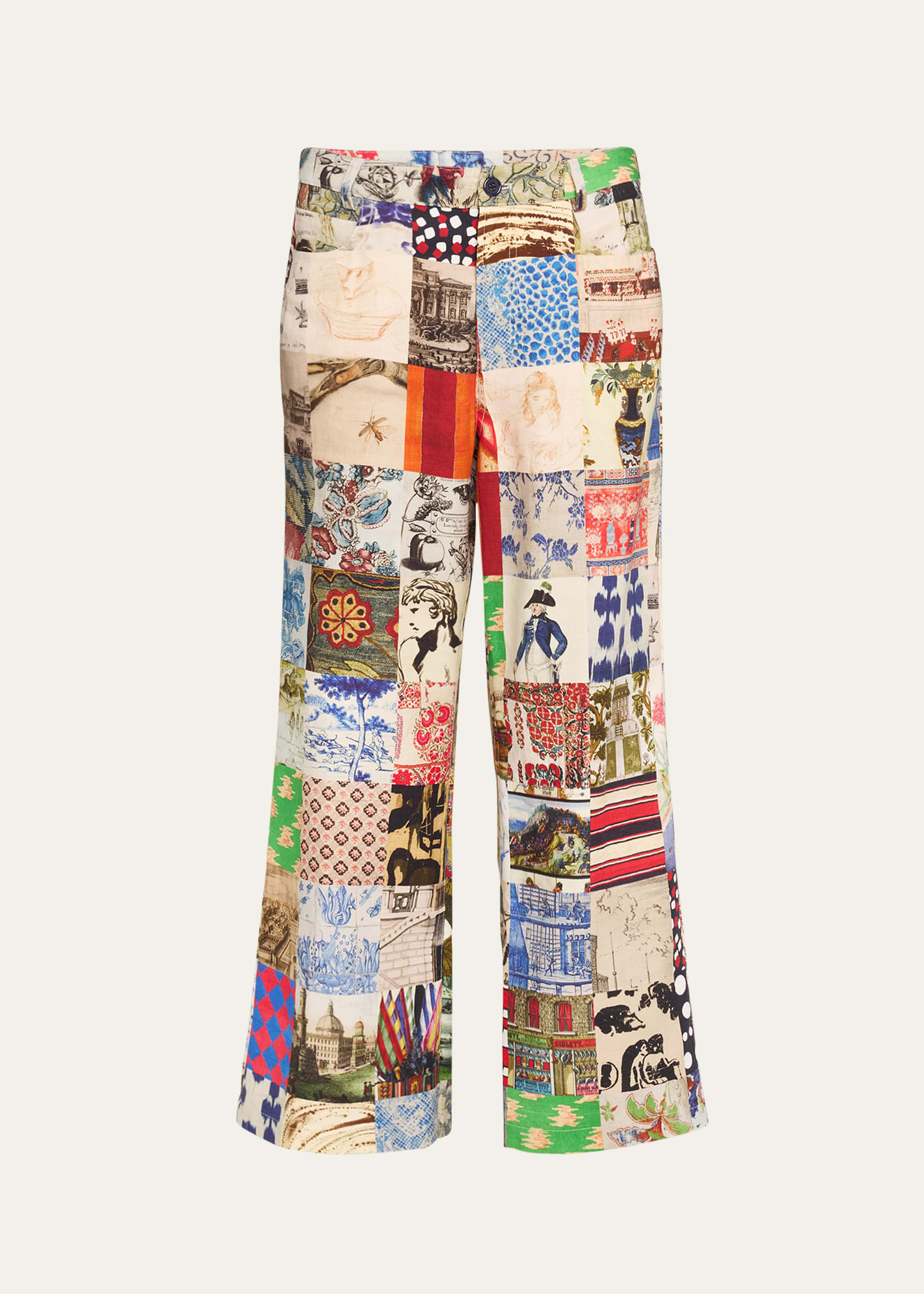 Bloomsbury Collage Wide-Leg Crop Pants