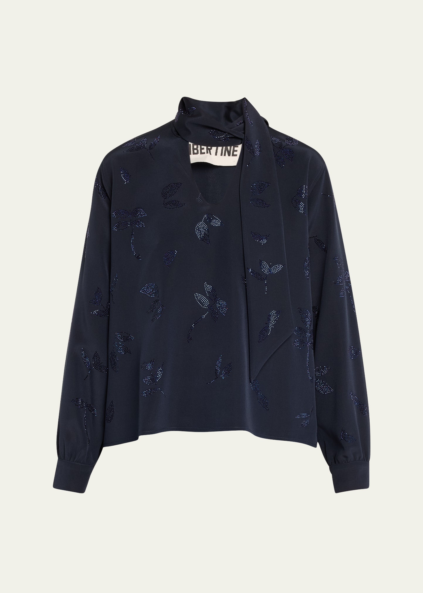 Kind Of Blue Slim Blouse with Keith Tie Neck