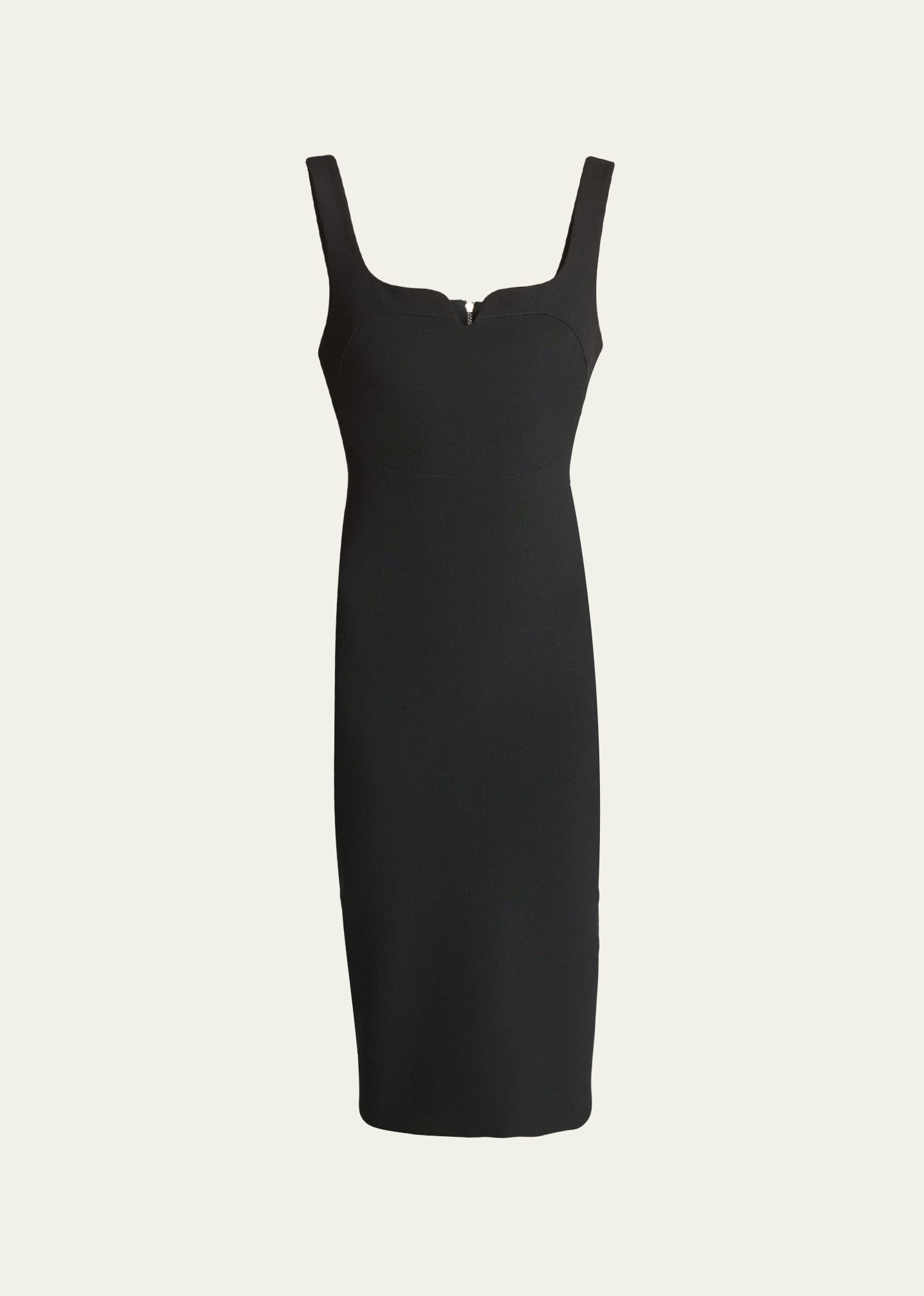 Shop Victoria Beckham Body-con Sleeveless Midi Dress In Black