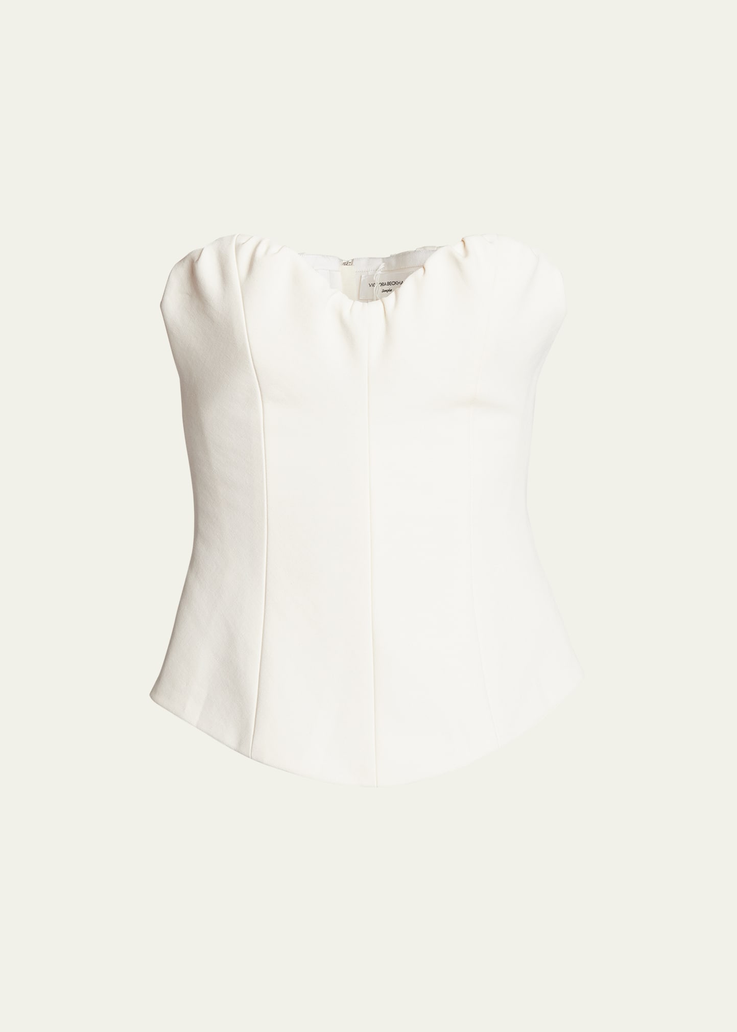 Shop Victoria Beckham Strapless Corset Top In Antique White