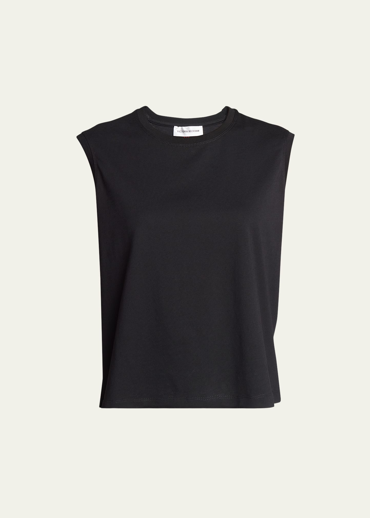 Victoria Beckham Boxy Sleeveless T-shirt In Black