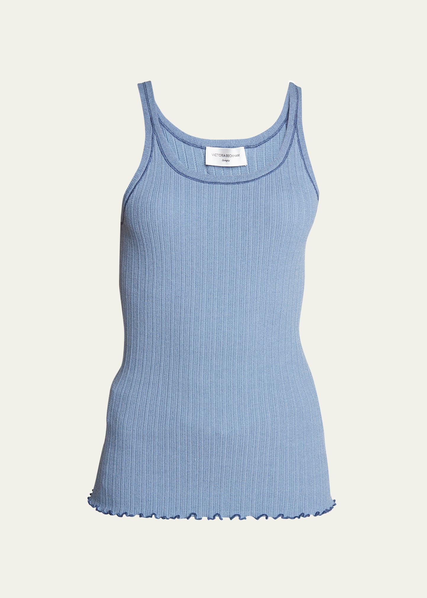 Victoria Beckham Fine Knit Tank Top In Heritageblue/blue
