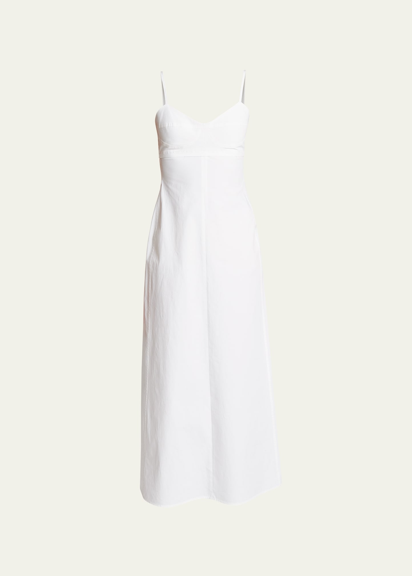 Shop Victoria Beckham Cami Sweetheart-neck Cotton Maxi Dress In White