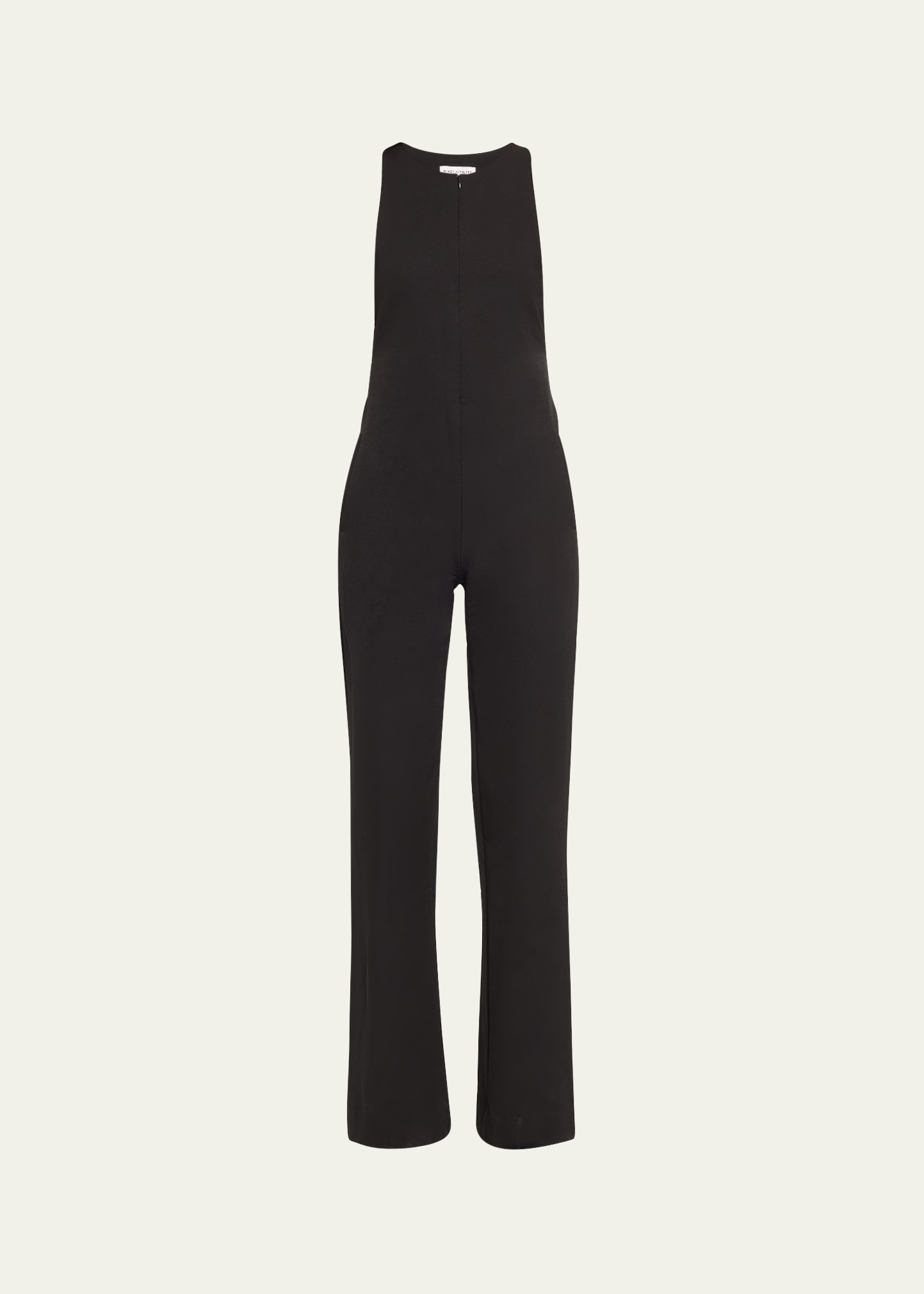 Shop Rivet Utility Fashionista Knit Zip-front Jumpsuit In Black
