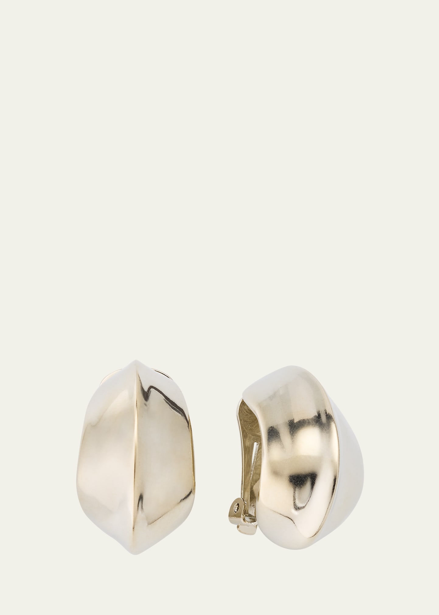 Ben-amun Julia Silver Clip-on Oval Earrings In Metallic