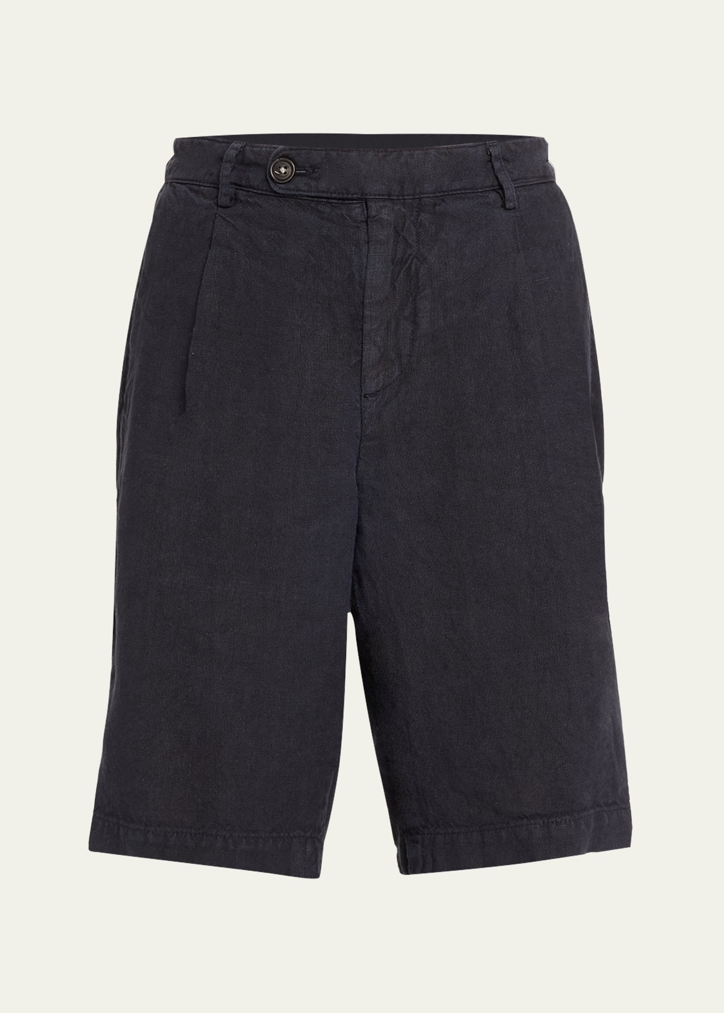Shop Massimo Alba Men's Linen Pleated Bermuda Shorts In Blu
