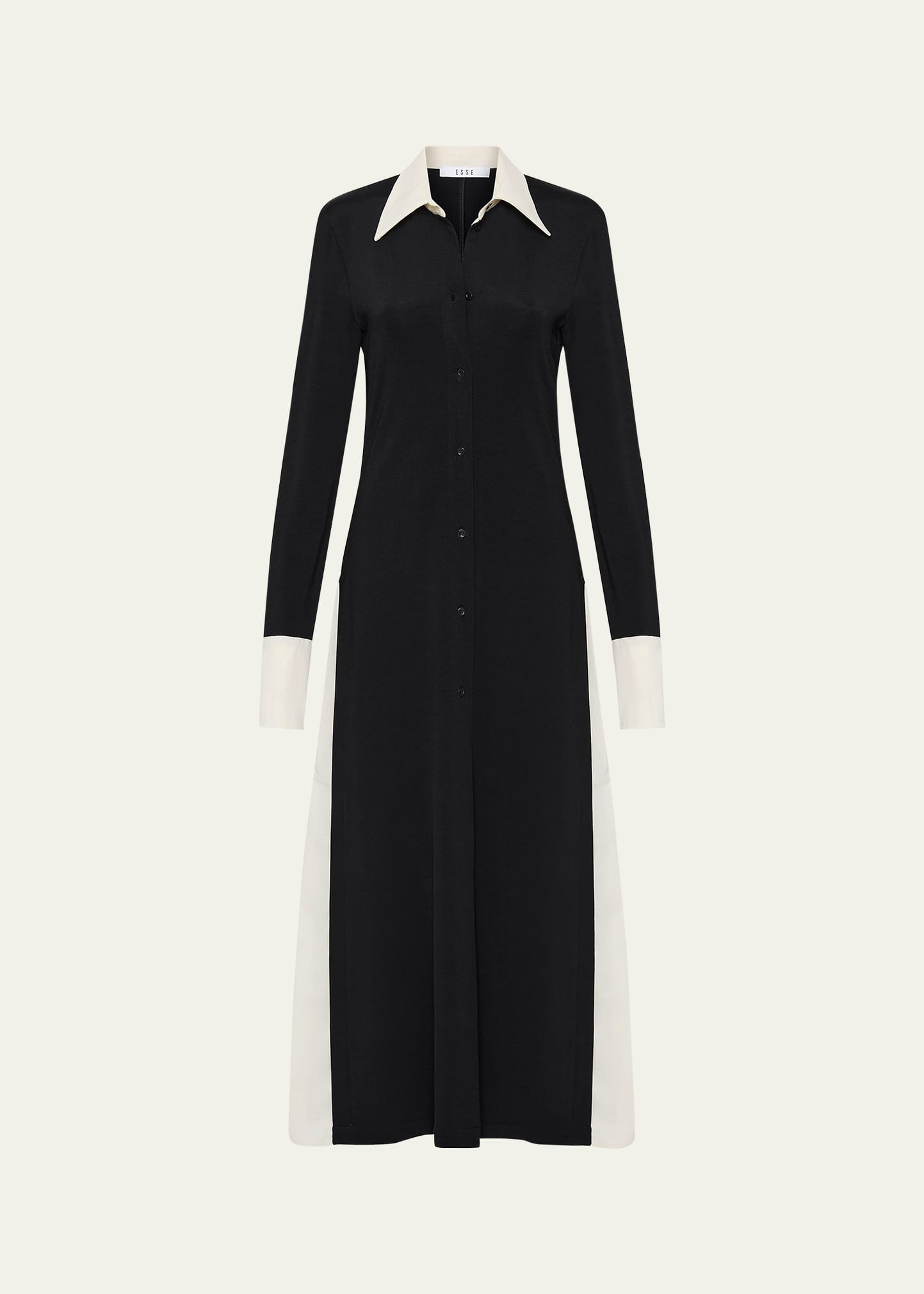 Solpha Contrast Knit Shirtdress