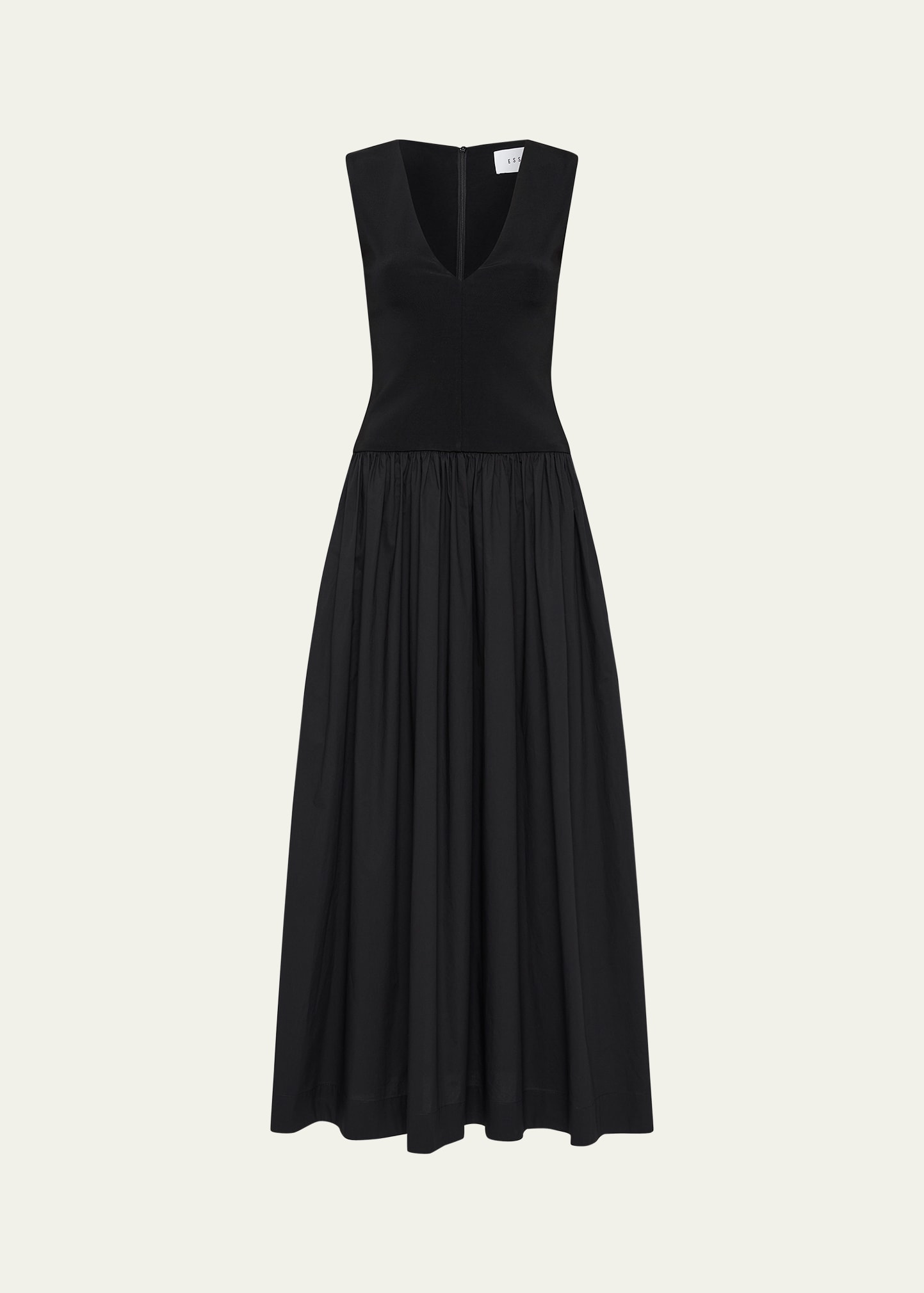 Shop Esse Studios V-neck Knit Maxi Dress In Black