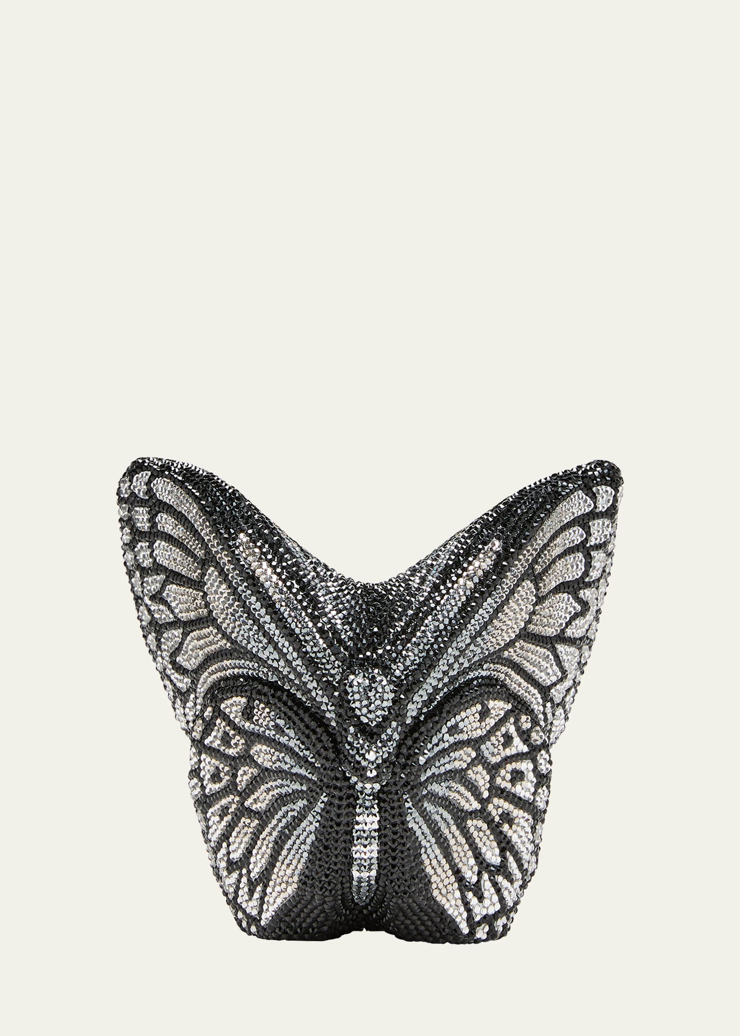 Judith Leiber Butterfly Noir Crystal Clutch Bag In Black