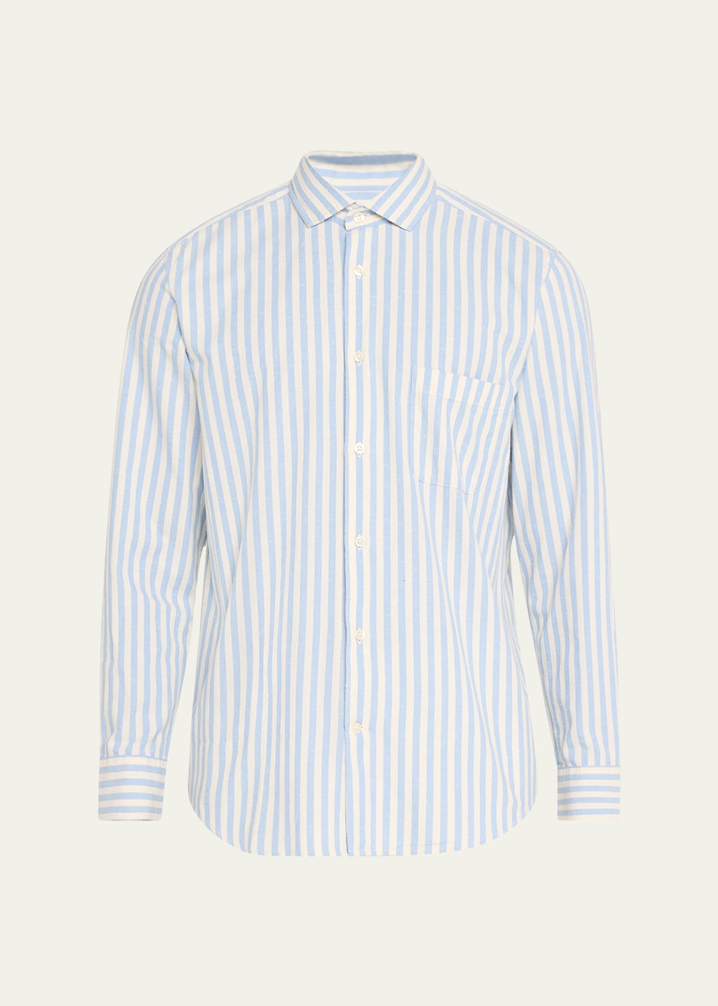 Frescobol Carioca Men's Emilio Cotton Stripe Button-front Shirt In Seafoam 758