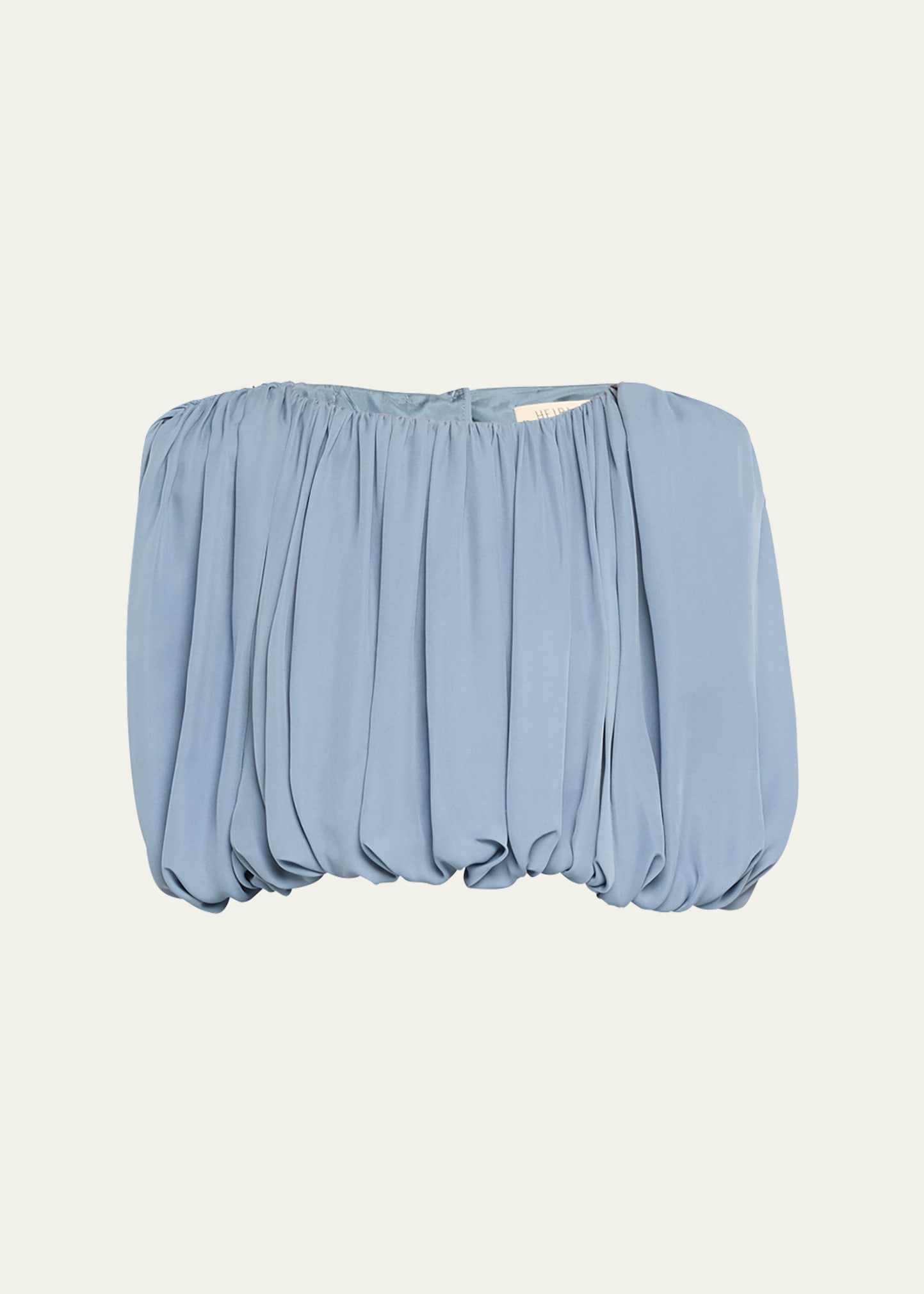 Heirlome Penelope Pleated Crop Silk Top In Dresden Blue