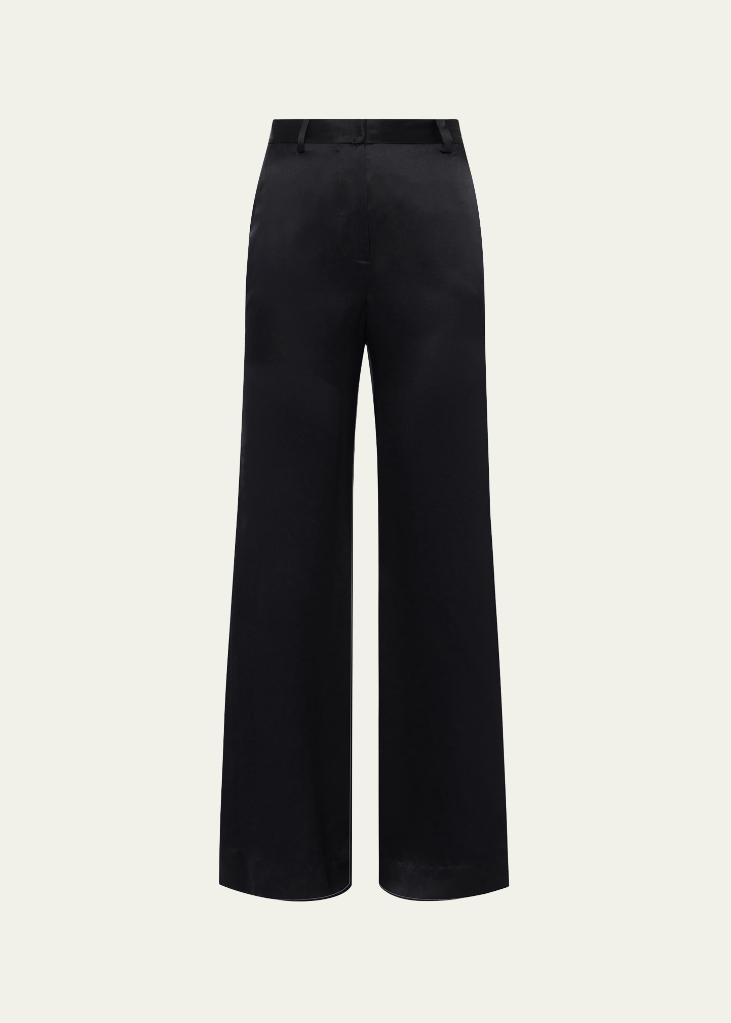 L Agence Pilar Wide-leg Silk Pants In Black
