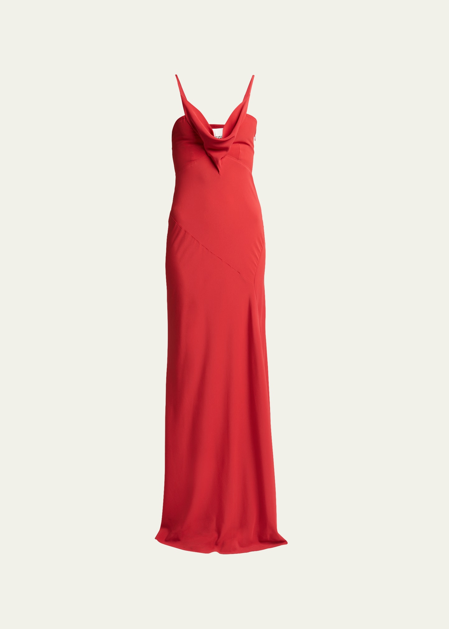 Shop Isabel Marant Kapri Cowl-neck Cutout Maxi Dress In Scarlet Red