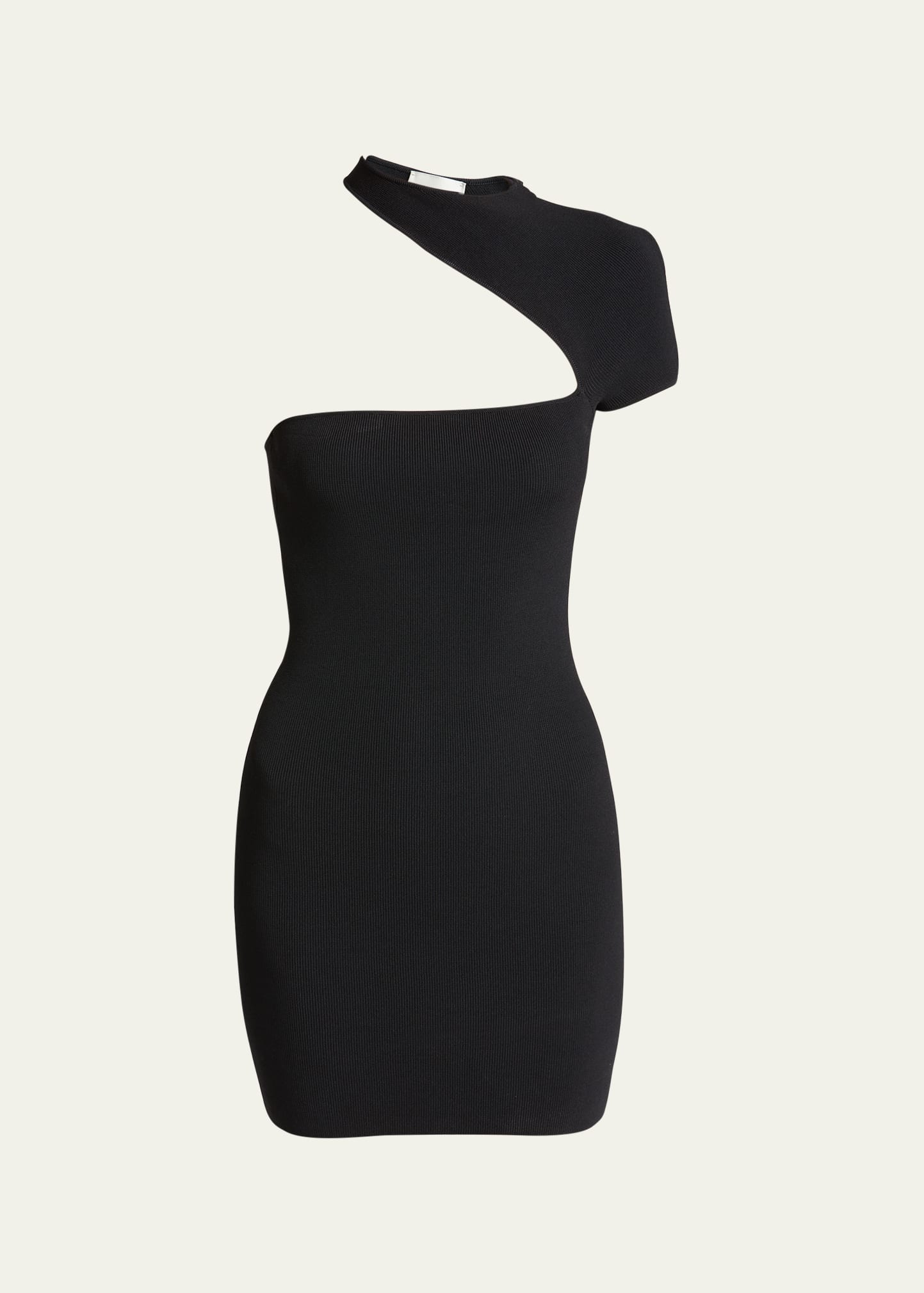 Shop Isabel Marant Orka Ribbed One-shoulder Body-con Mini Dress In Black