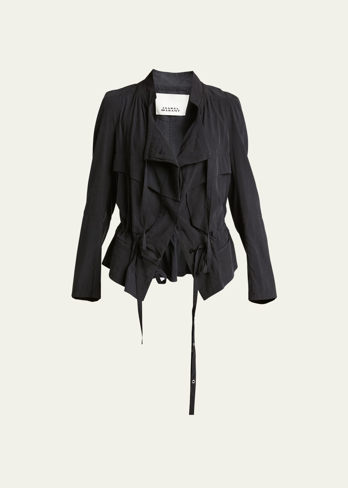 Shop Isabel Marant Nancy Cargo Top With Tie Detail In Faded Black