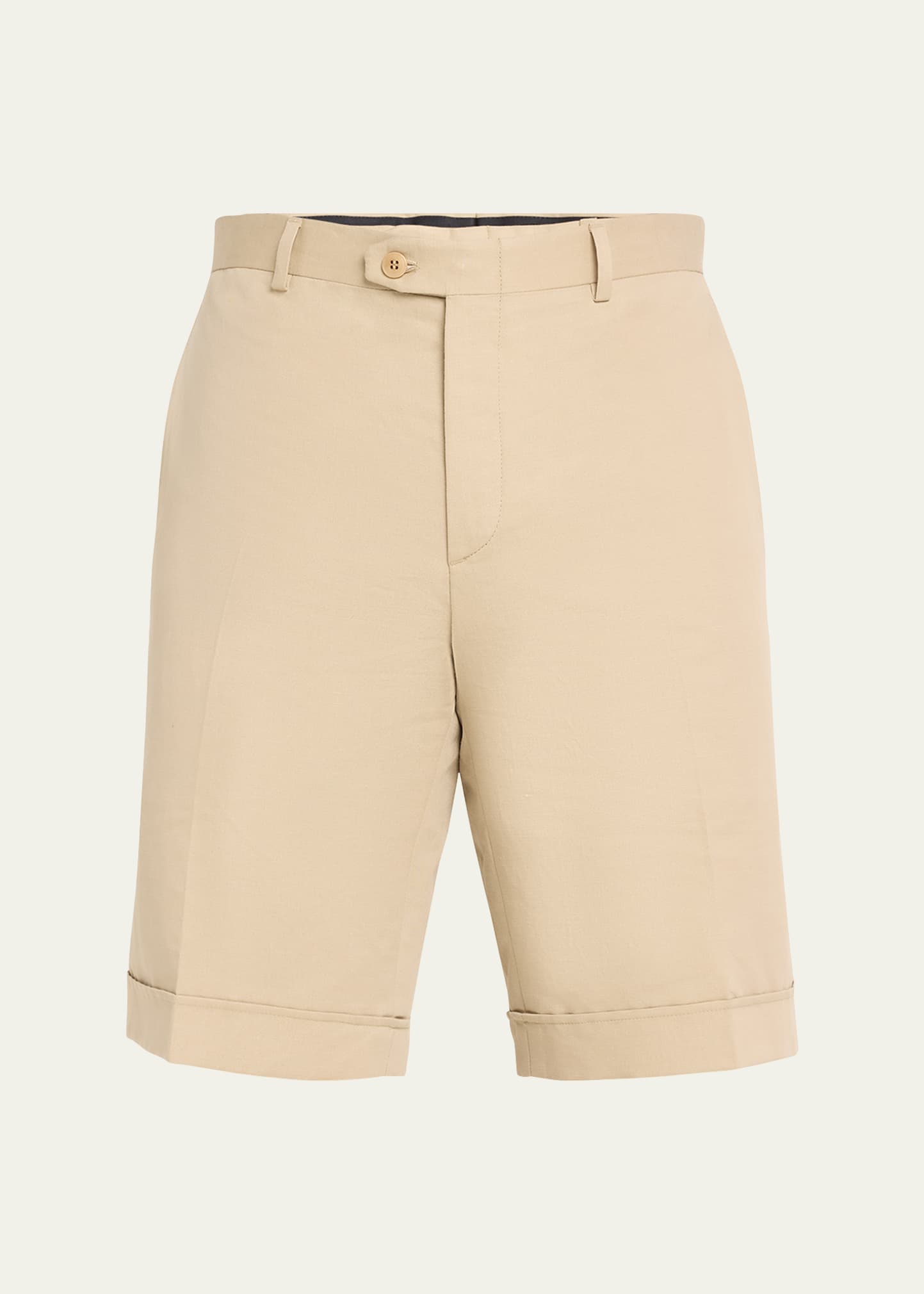 Men's Cotton Gabardine Flat-Front Shorts