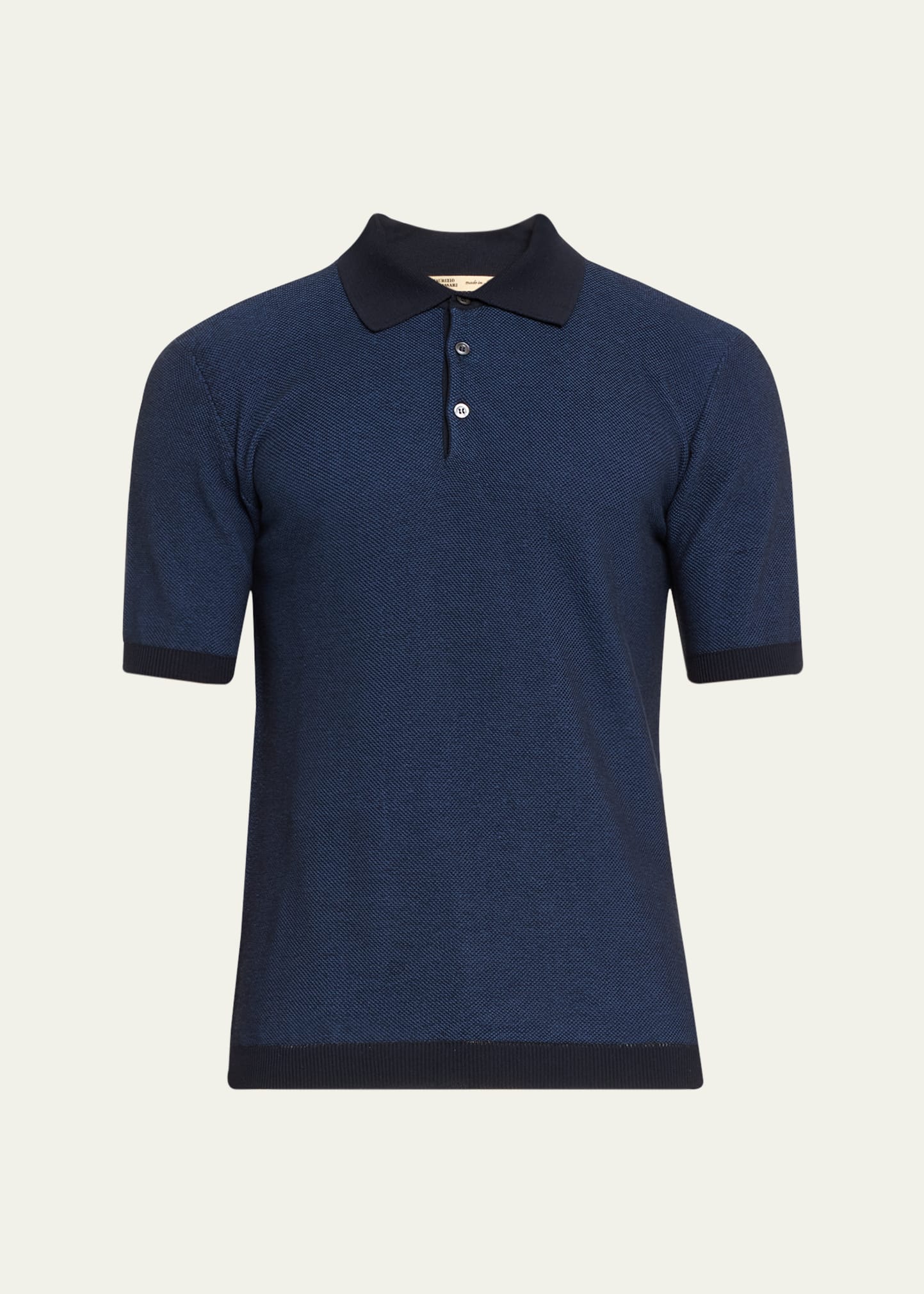 Baldassari Men's Cotton Melange Polo Shirt In Blue