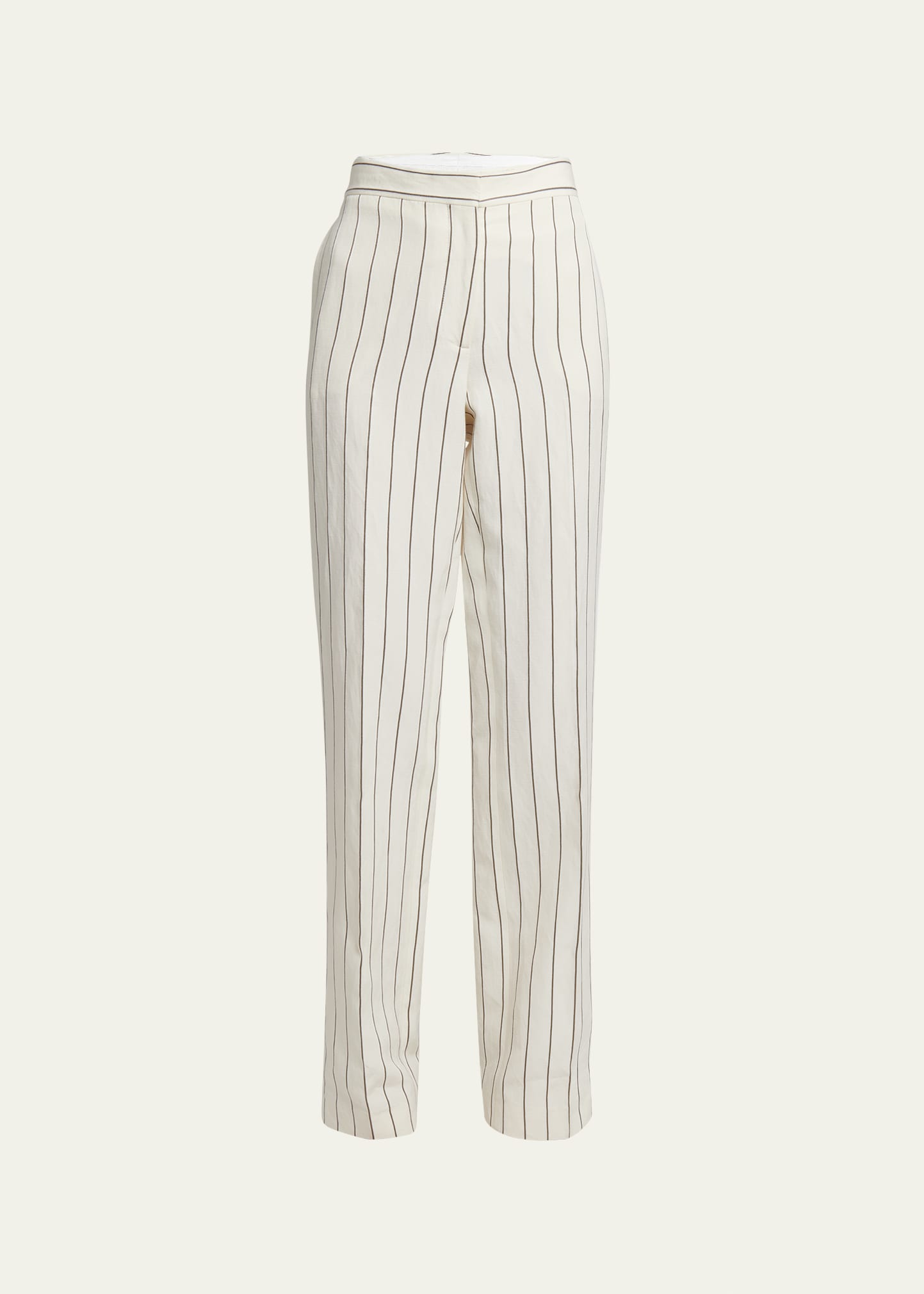 Stella Mccartney Stripe Straight-leg Pants In 9211 Cream Khak