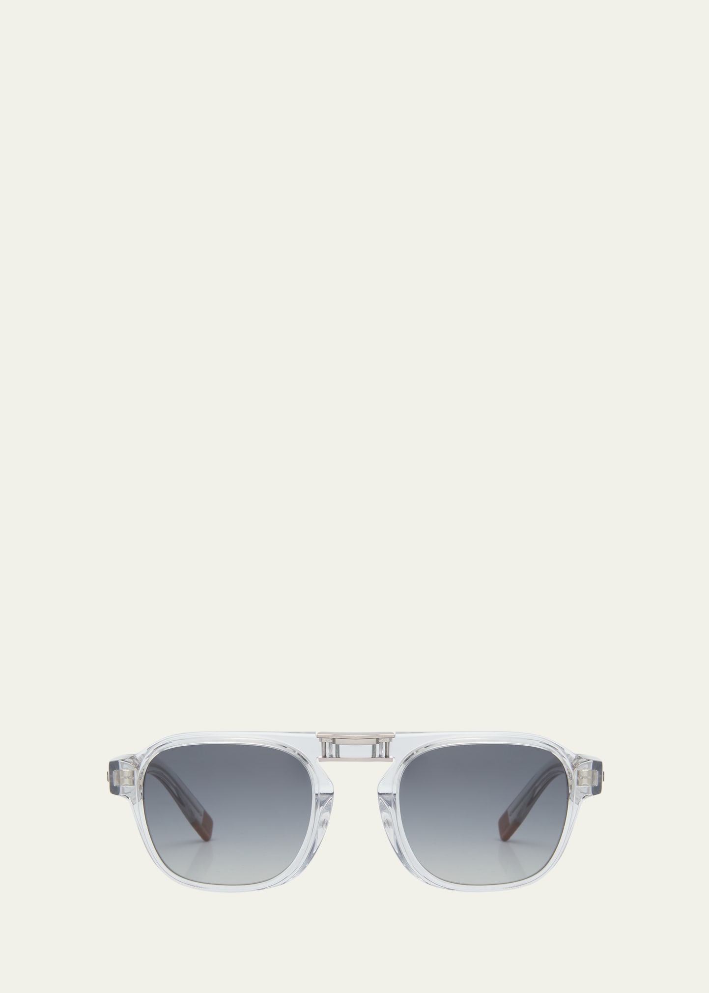 Shop Zegna Men's Polarized Acetate Square Sunglasses In Grey Smoke Polari