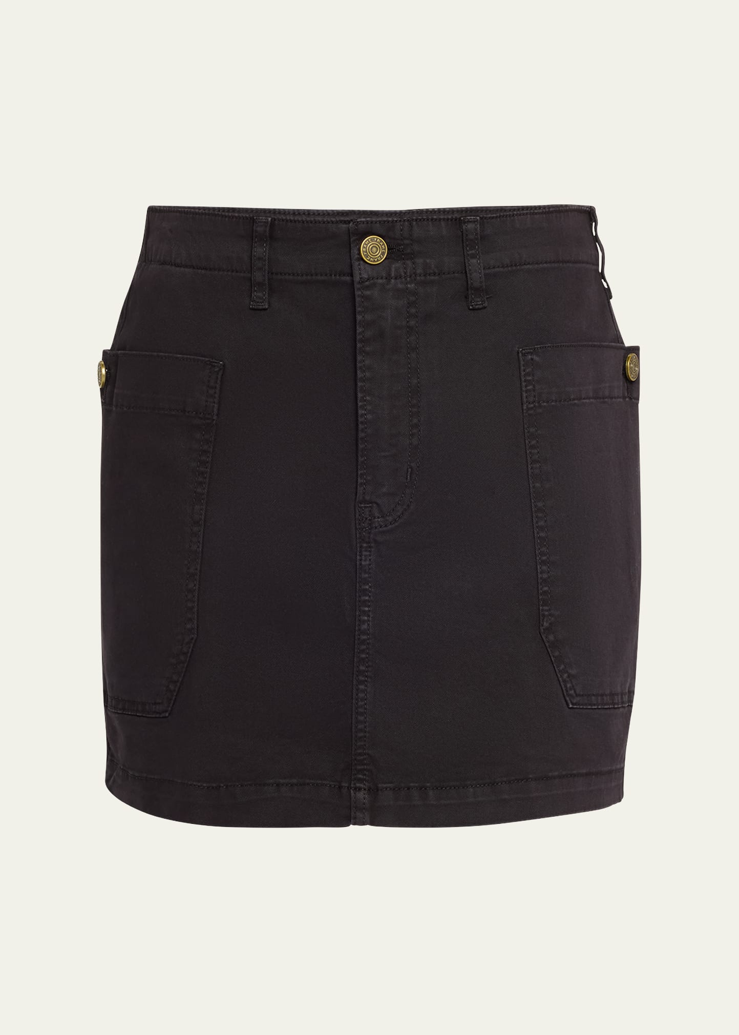 Shop Frame Denim Cargo Mini Skirt In Black