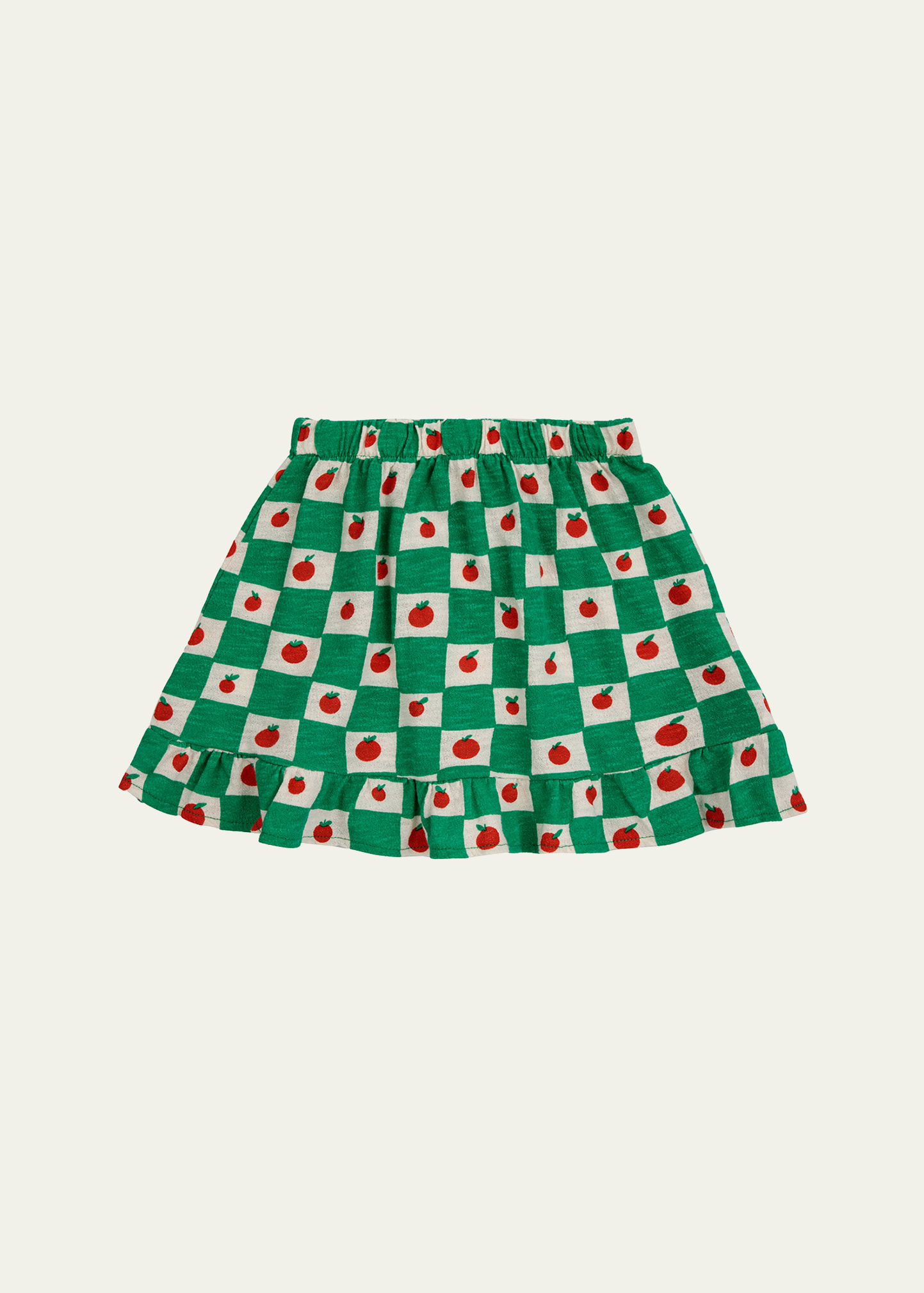 Bobo Choses Printed Gathered Cotton Skirt In Offwhite