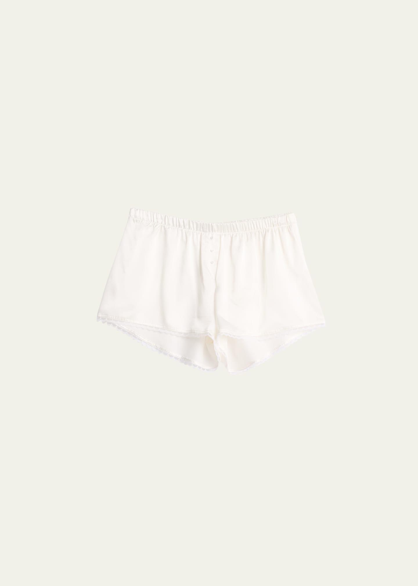 Gigi Taormina Lace-Trim Silk Boxer Shorts