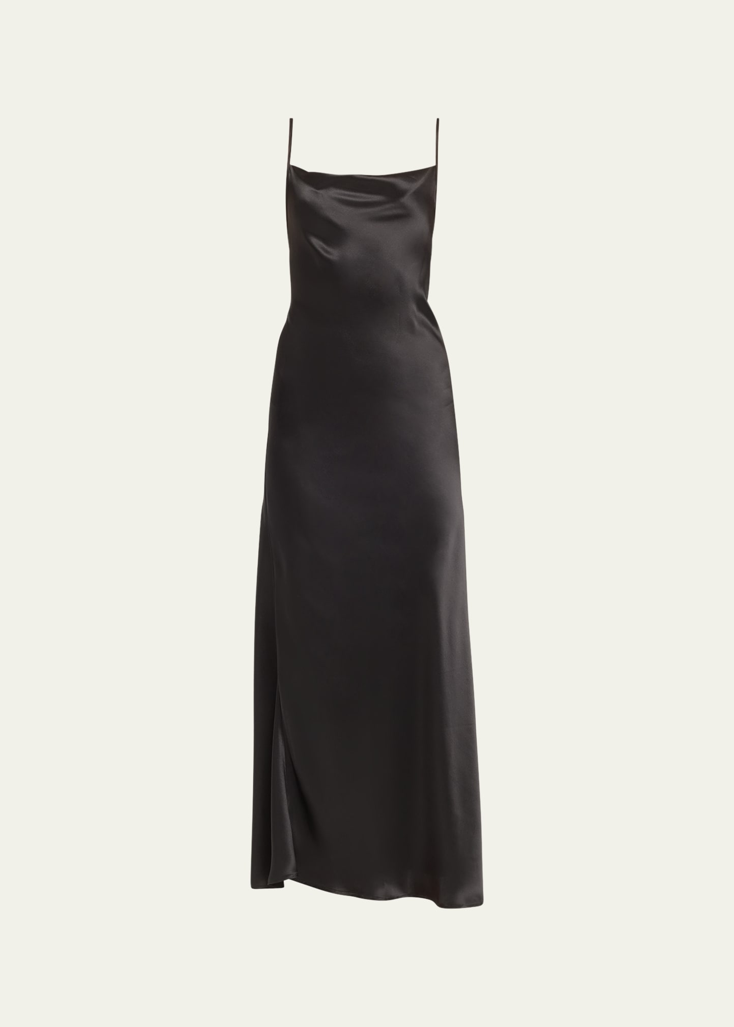 Andine Octavio Taormina Cowl-neck Silk Slip Dress In Black