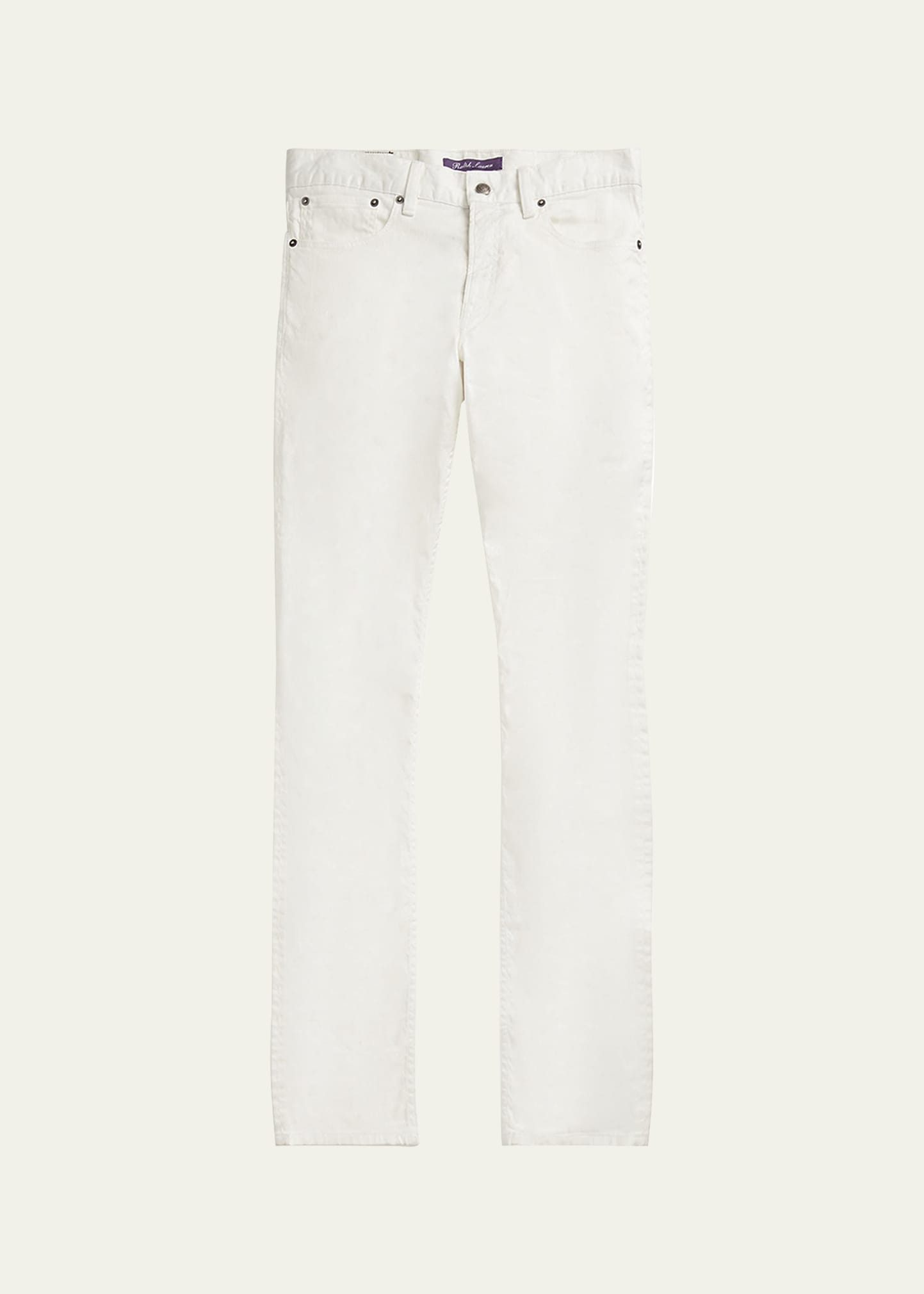 Ralph Lauren Purple Label Men's Slim Fit Linen-cotton Stretch Jeans In Cream