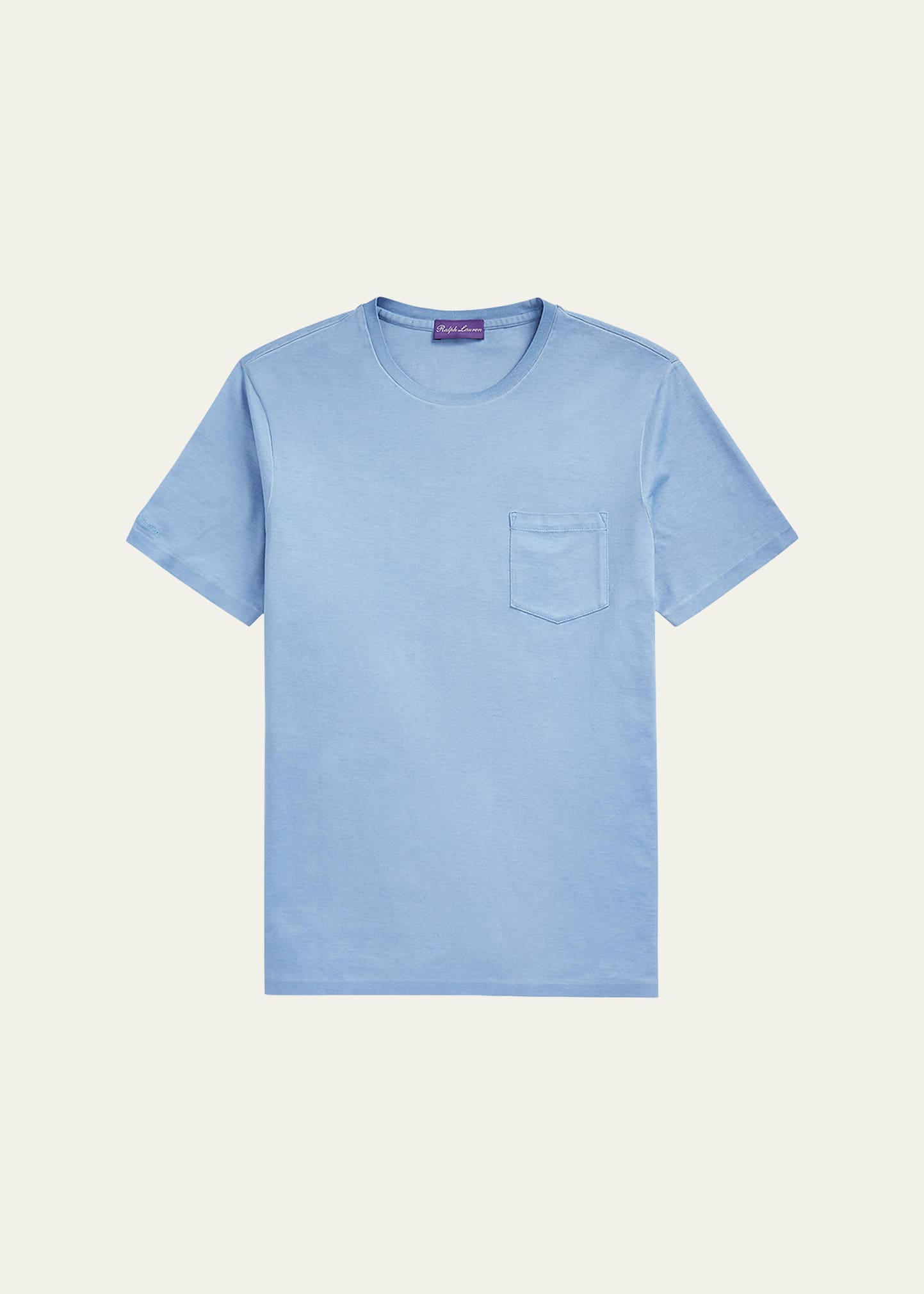 Shop Ralph Lauren Purple Label Men's Garment-dyed Jersey Pocket T-shirt In Infinity Blue