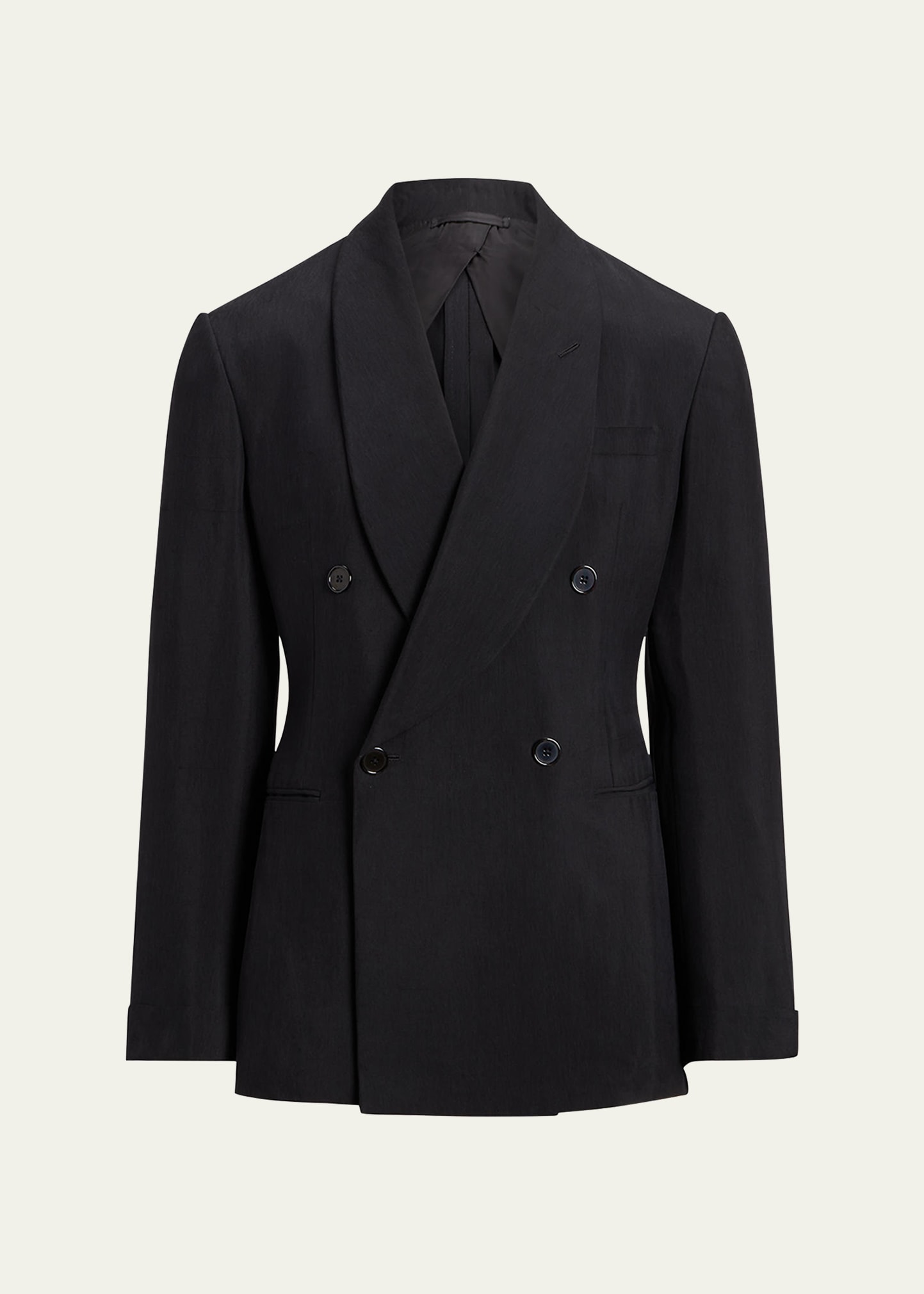 Ralph Lauren Men's Handmade Silk Shantung Jacket In Black
