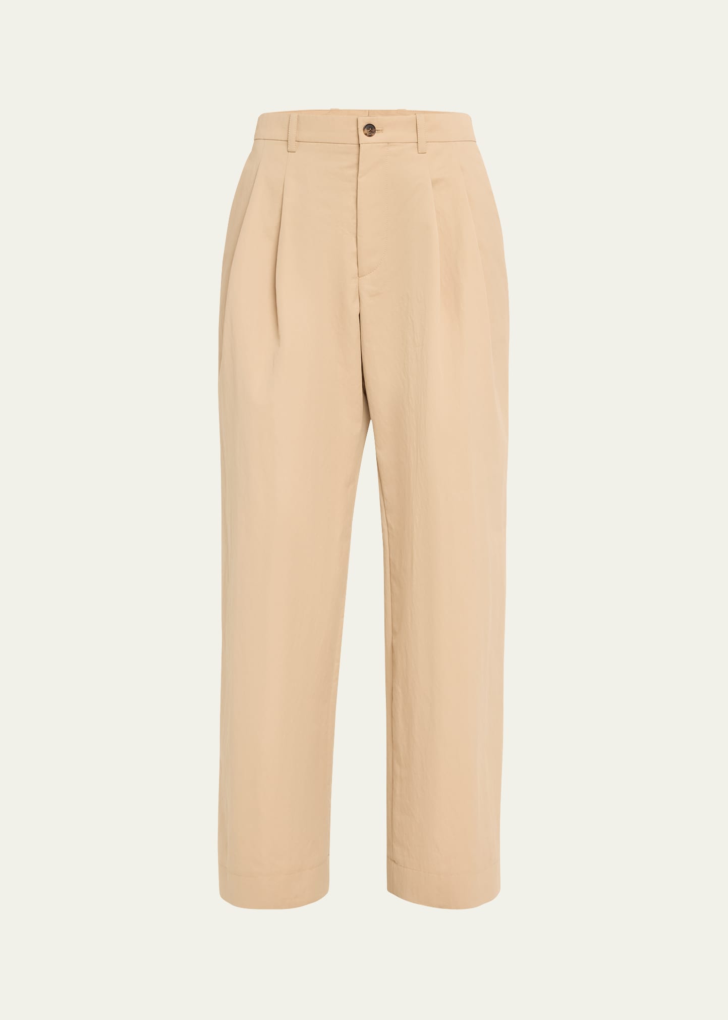 Double-Pleated Drill Chino Trousers