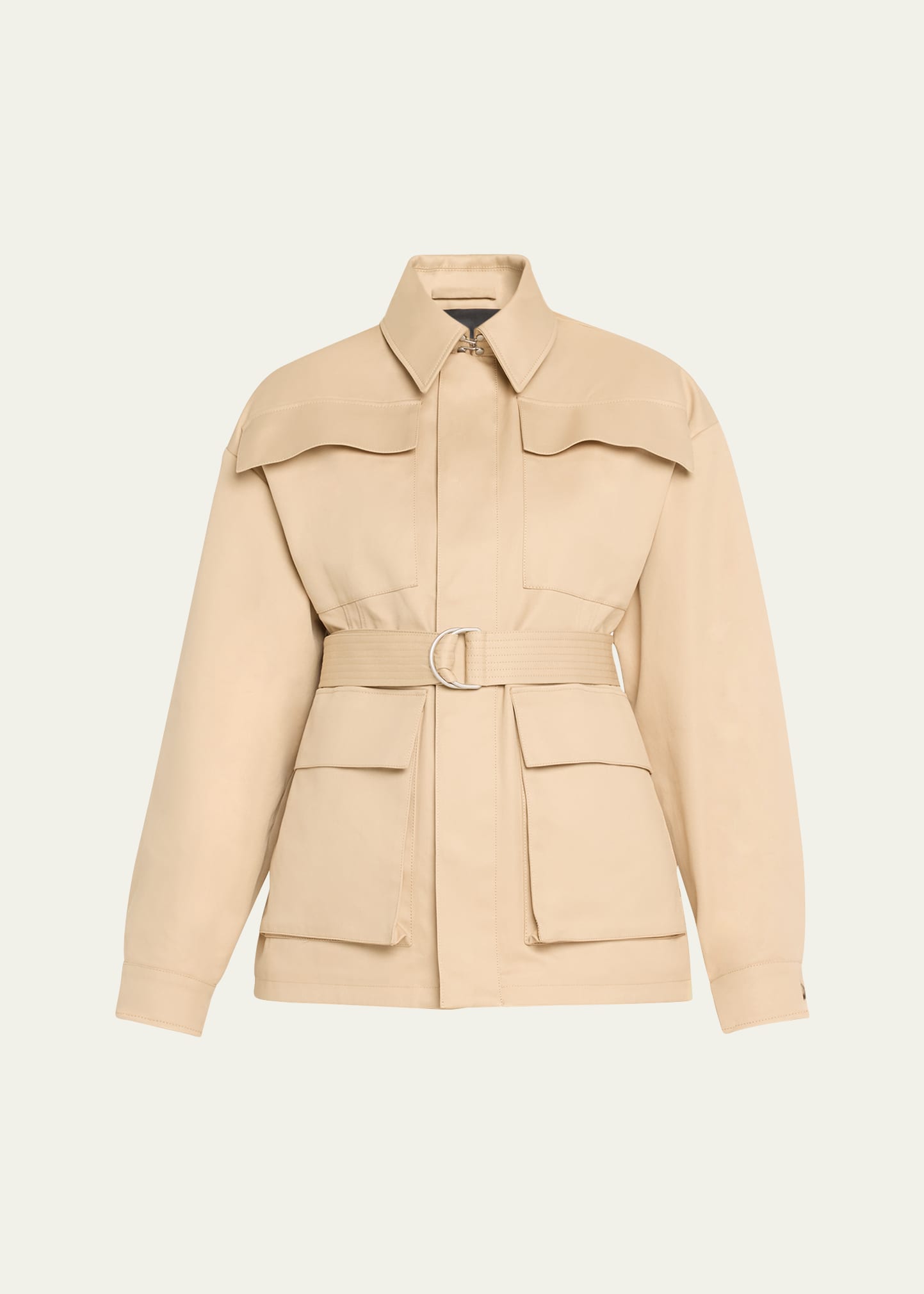 Wardrobe.nyc Belted Drill Parka In Khaki
