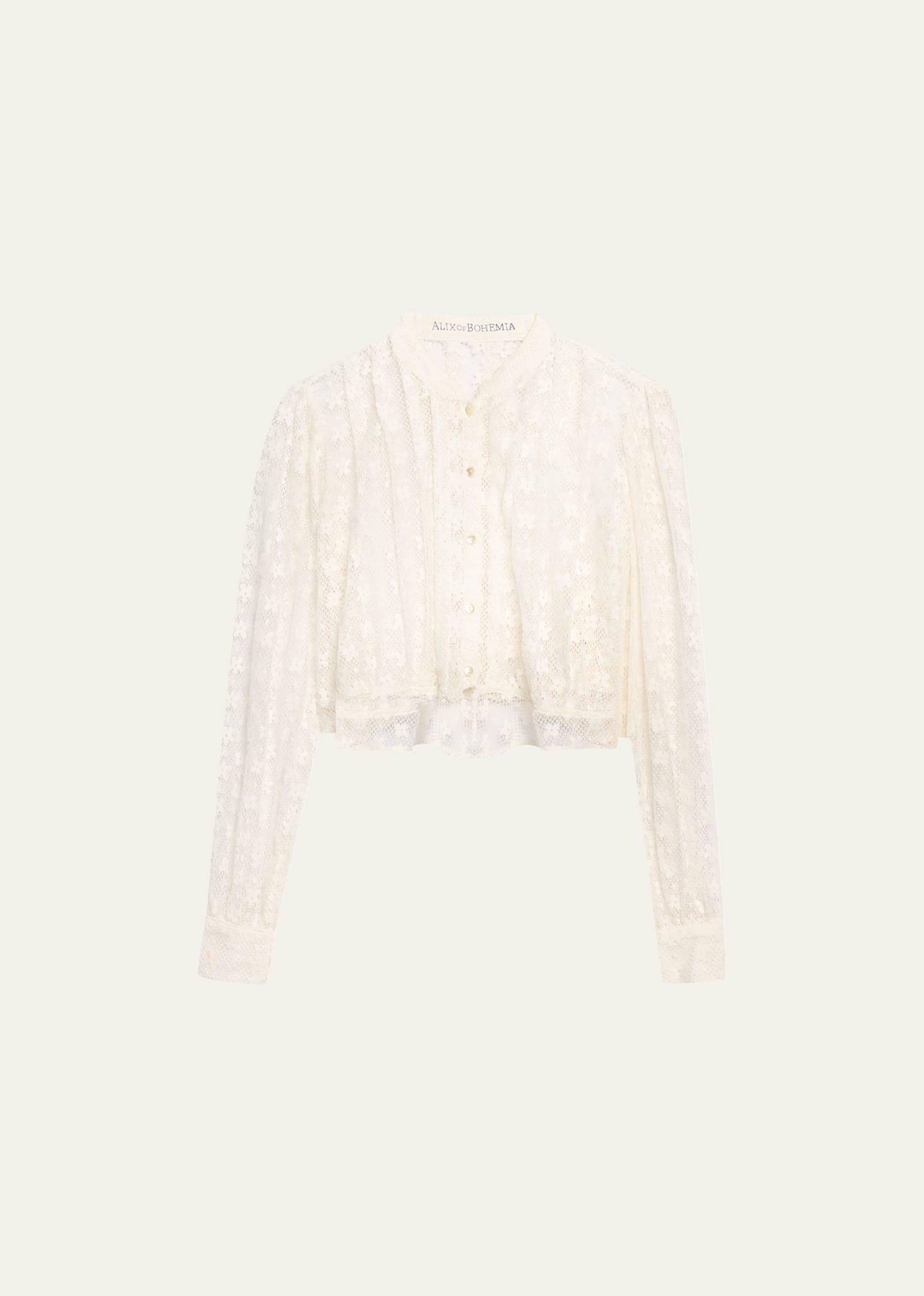 Alix Of Bohemia Ryland Long-sleeve Baby Lace Blouse In Ivory