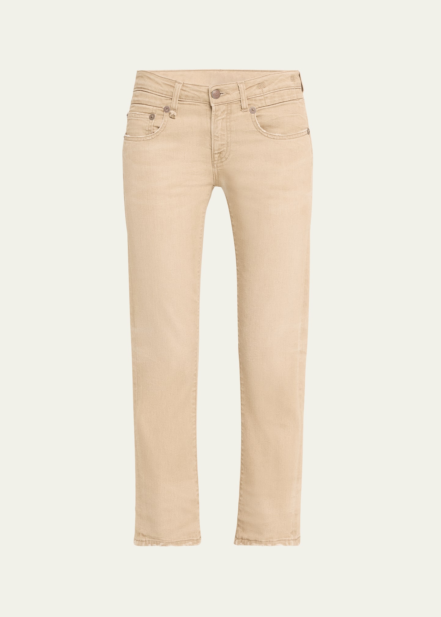 Shop R13 Boy Straight Cropped Jeans In Sand Stretch