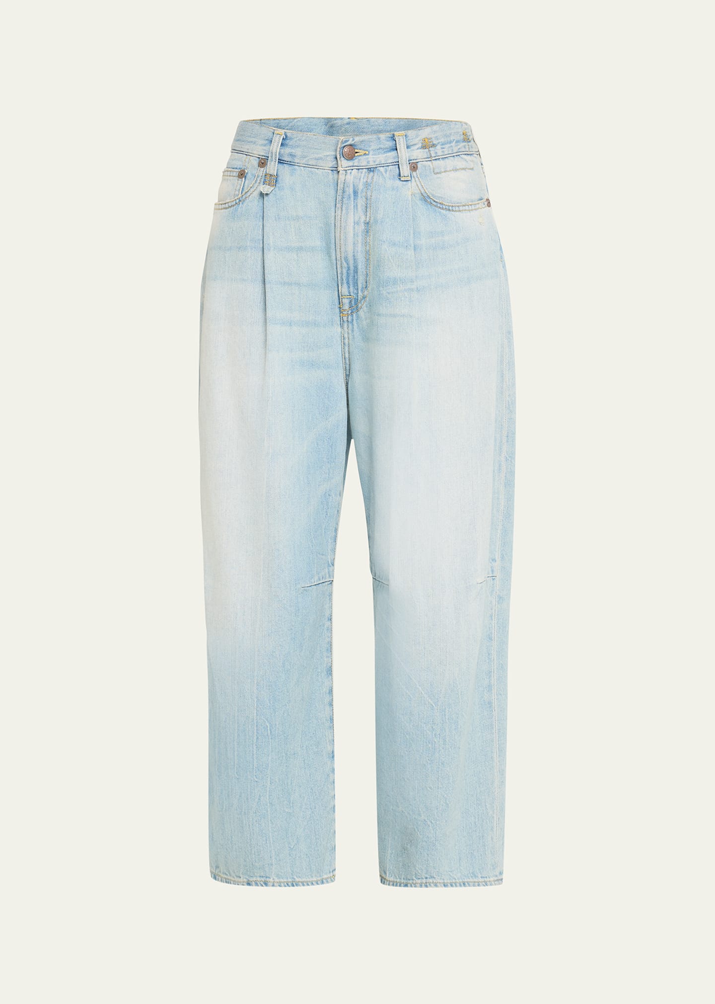 Shop R13 Wide-leg Cropped Jeans In Toni Blue