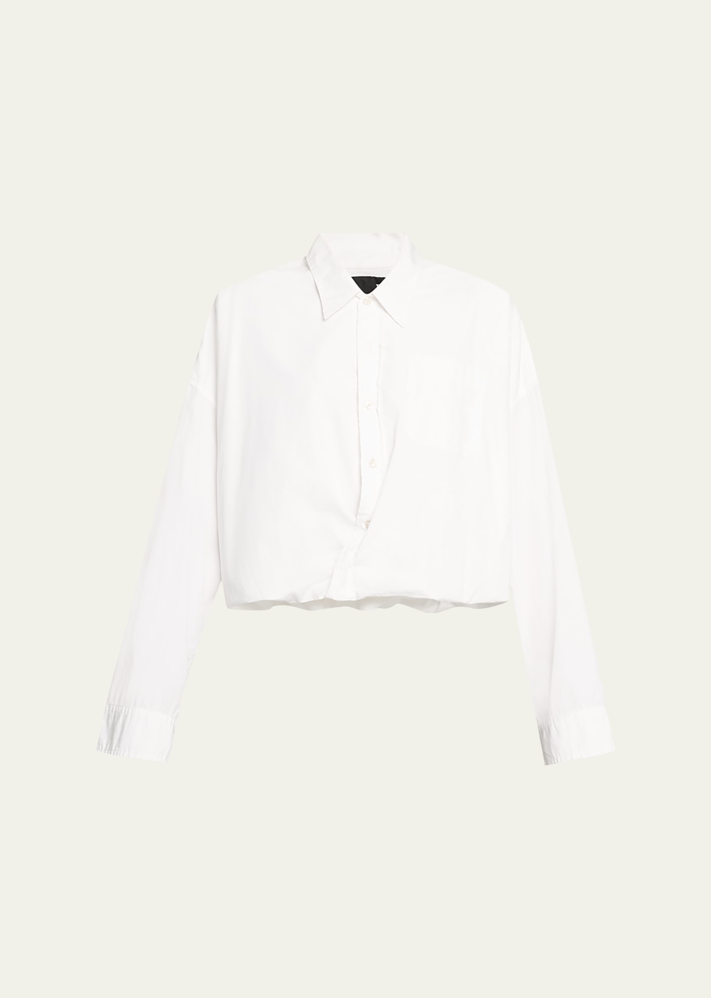 R13 Cropped Cotton Shirt In White