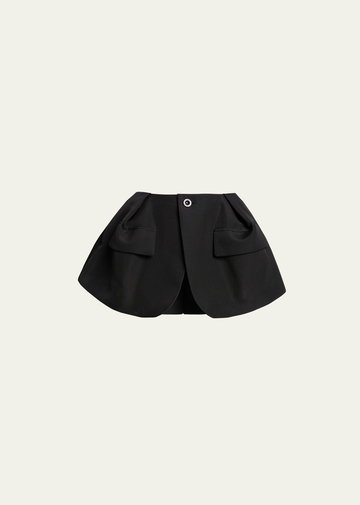 Sacai Bloomer Layered Mini Skirt In Black