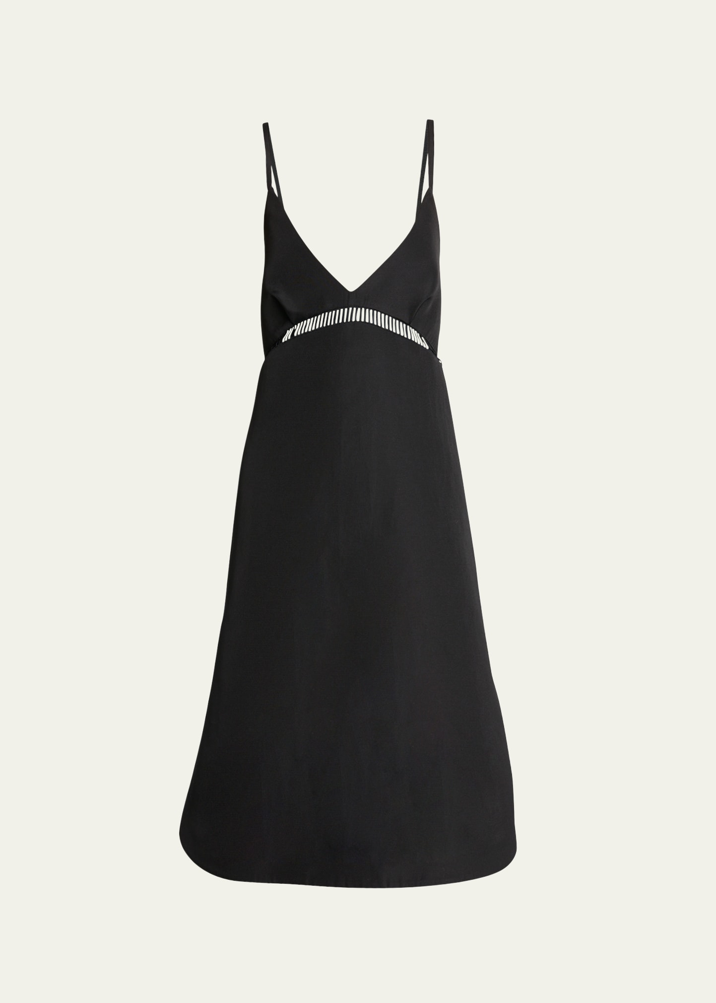 Shop Sacai V-neck Criss Cross Back Midi Dress In Black