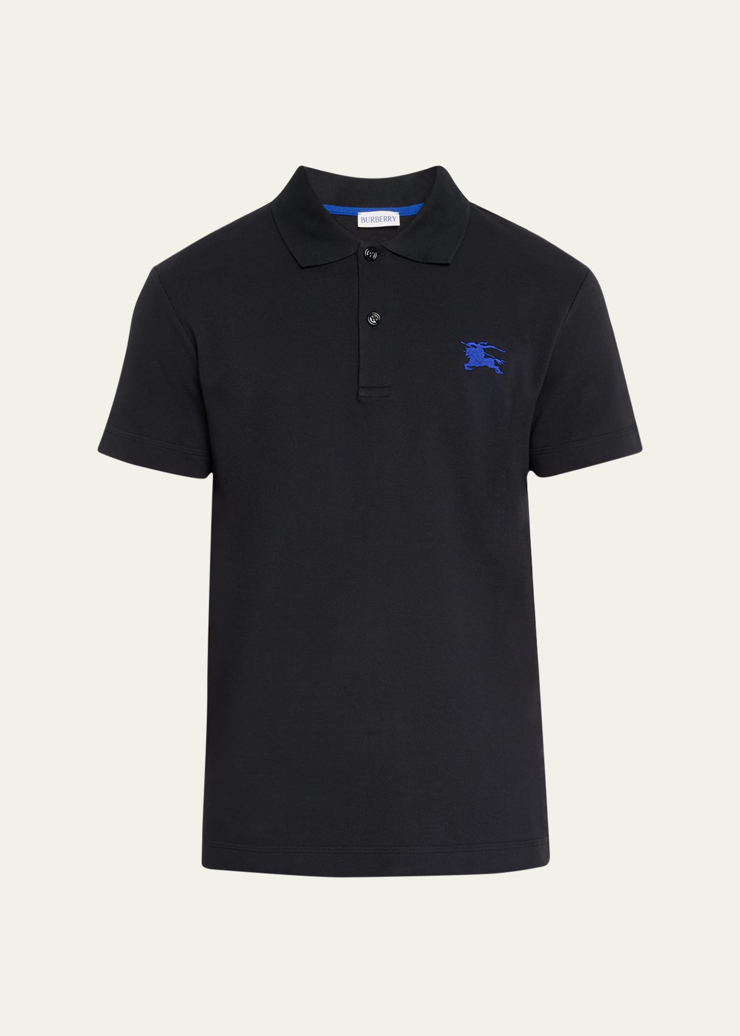 Shop Burberry Men's Ekd Polo Shirt In Black